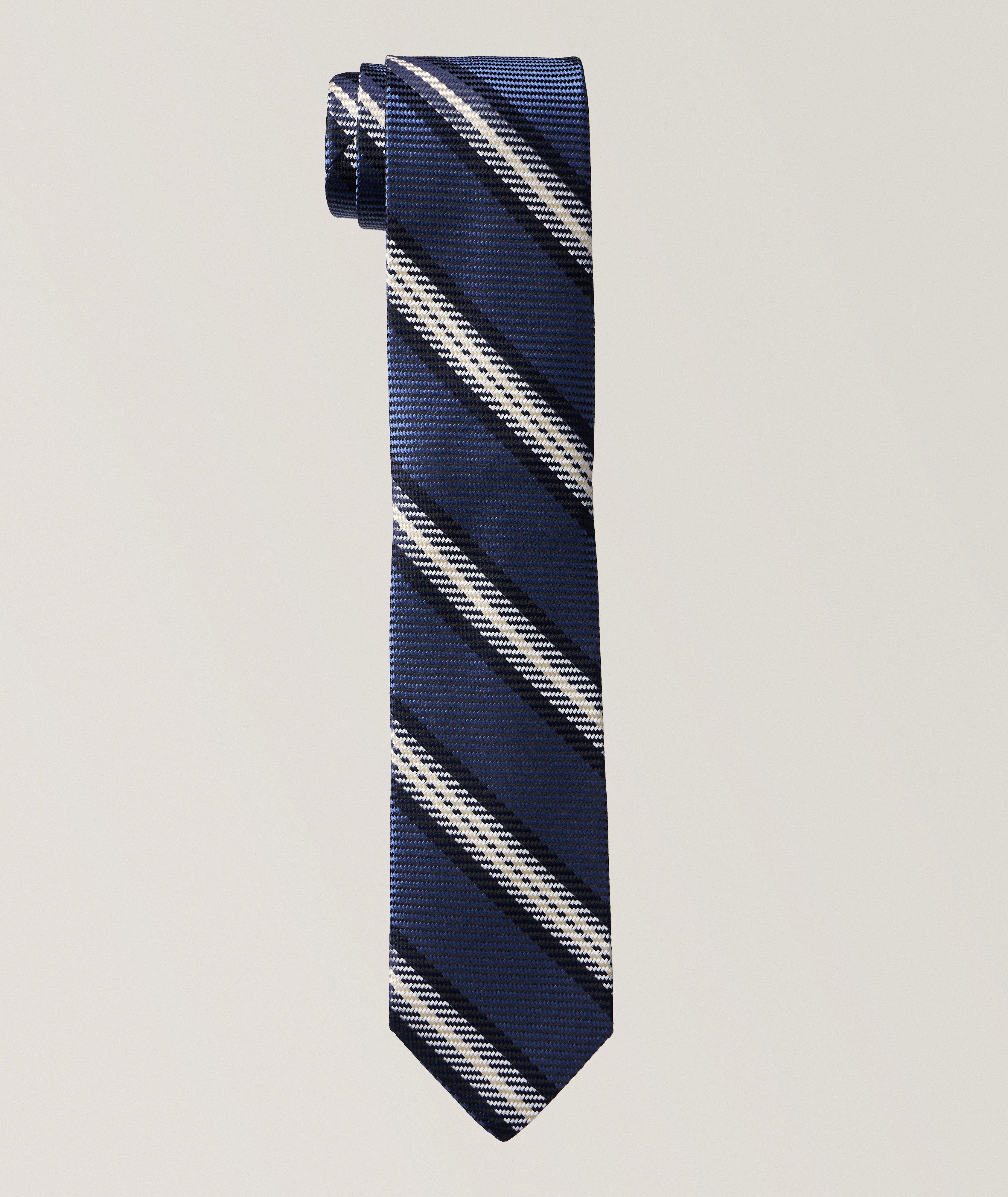 Woven Striped Silk Jacquard Tie  image 0