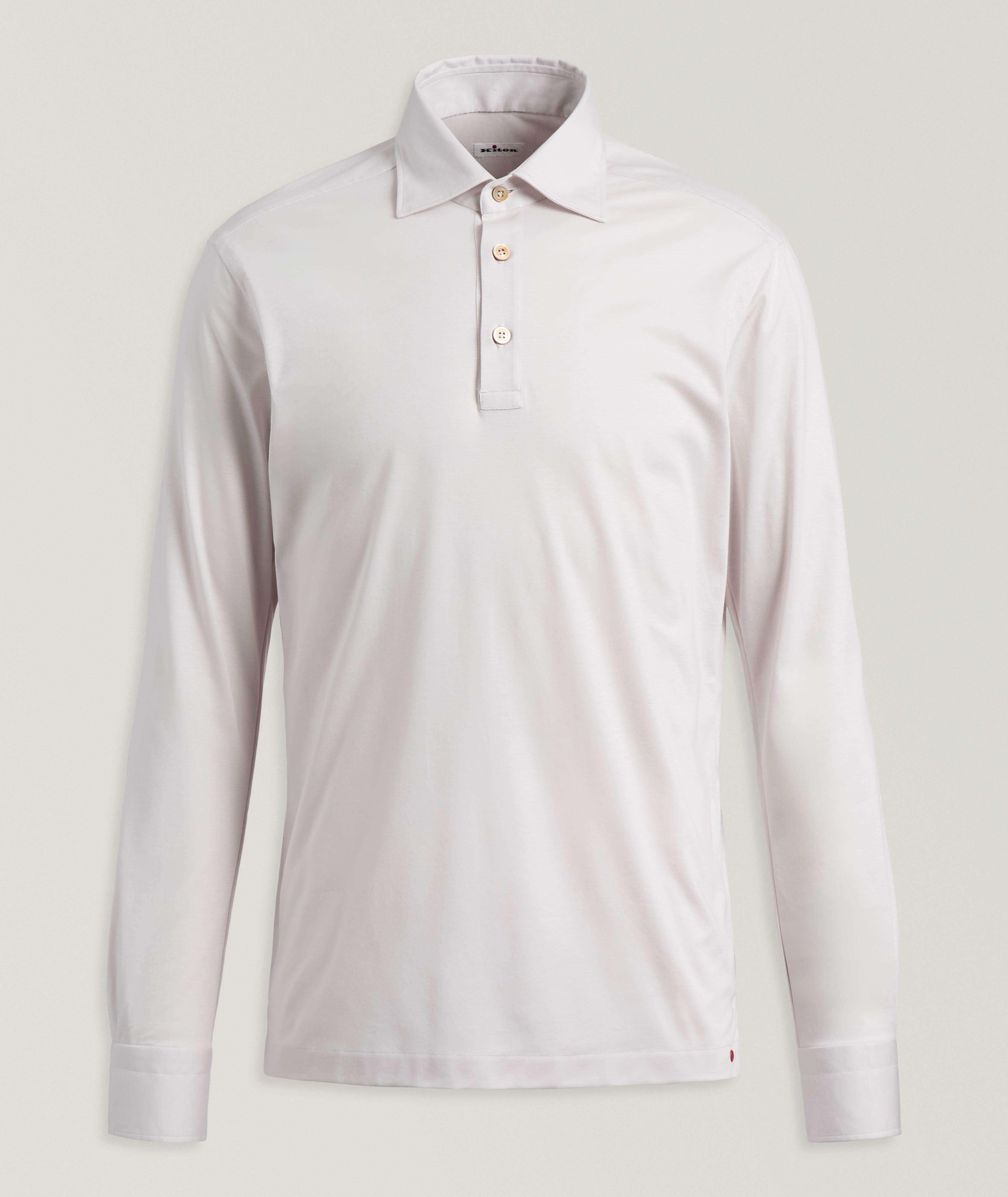 Long-Sleeve Cotton Polo image 0