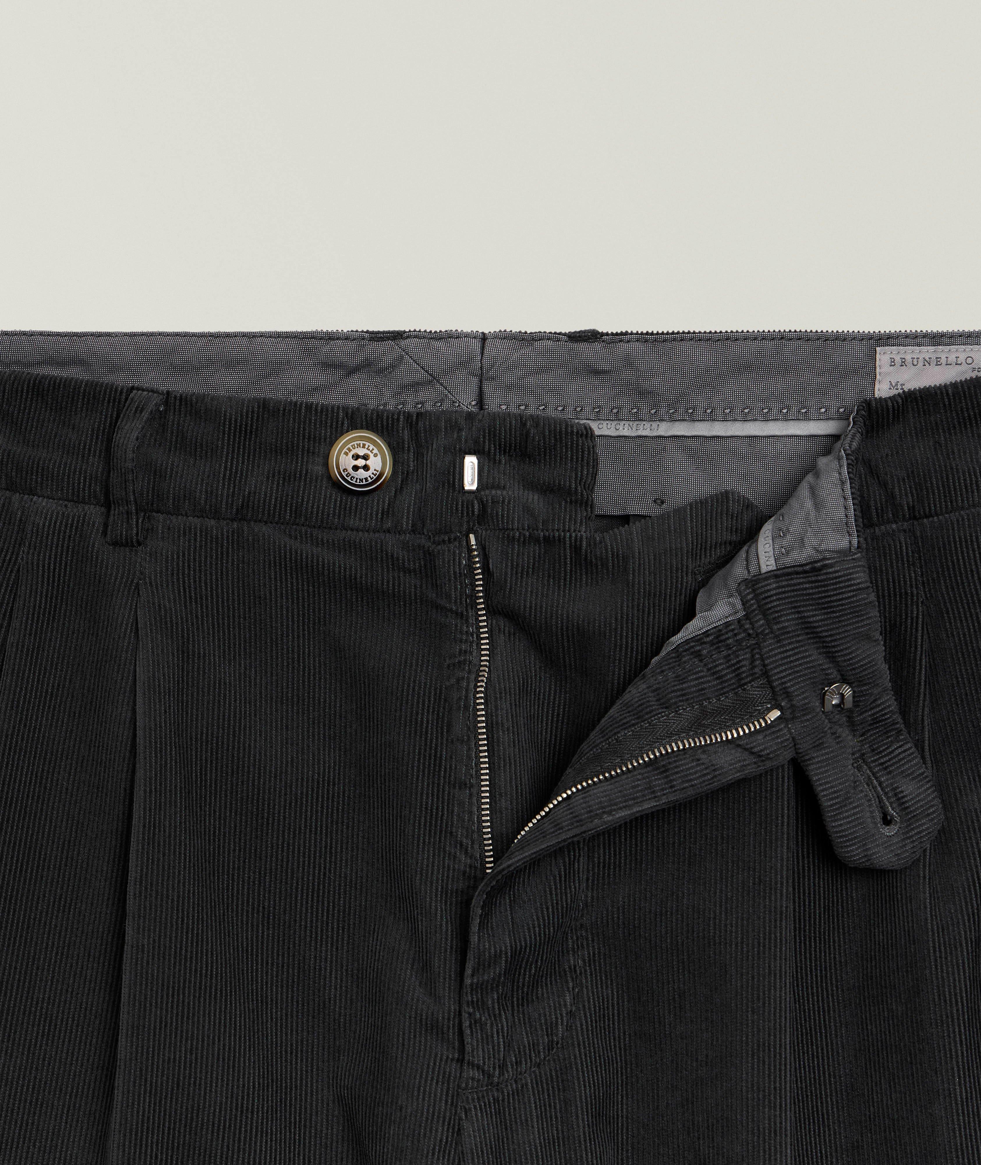 Pleated Cotton Corduroy Pants image 4