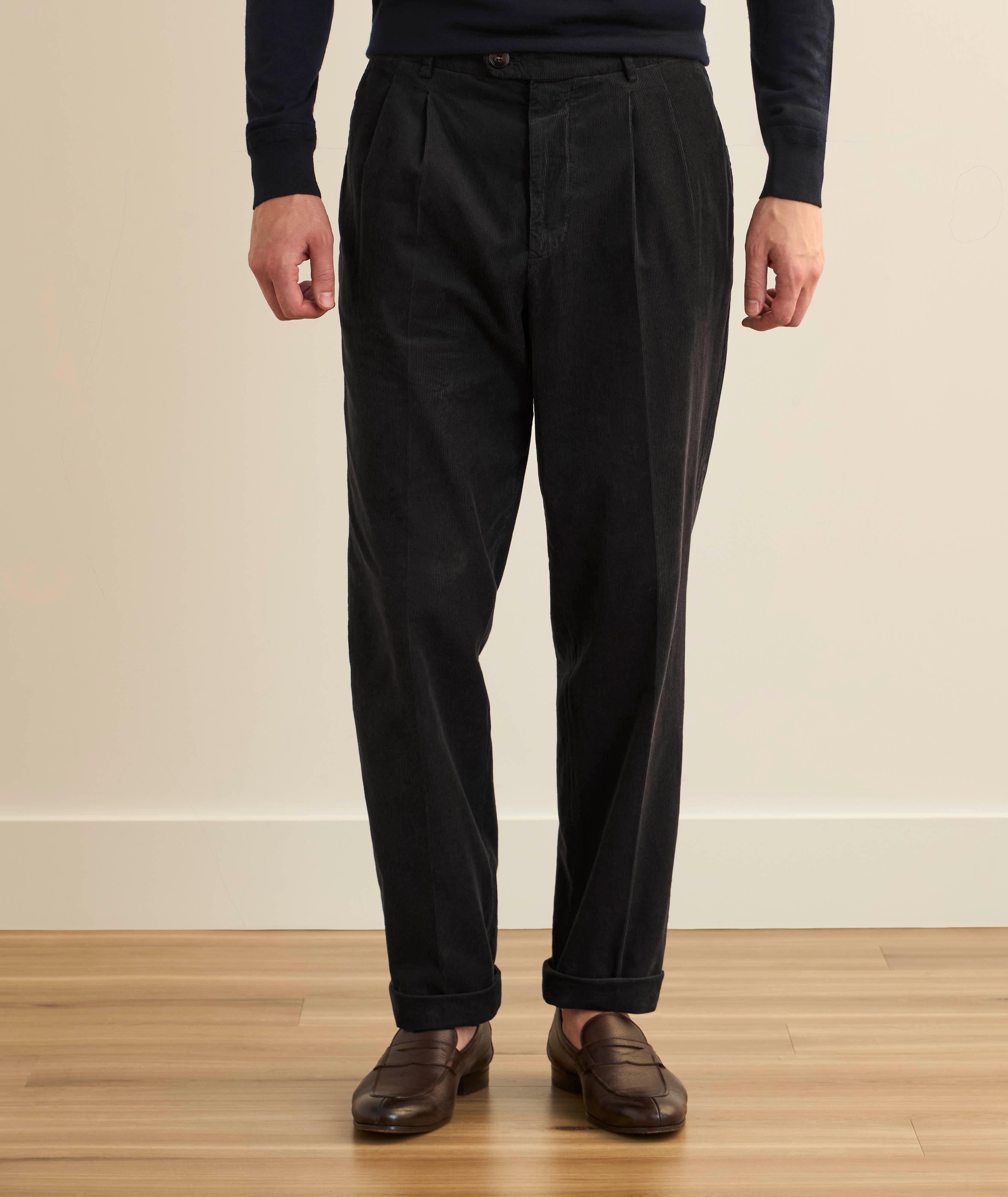 Pleated Cotton Corduroy Pants image 1