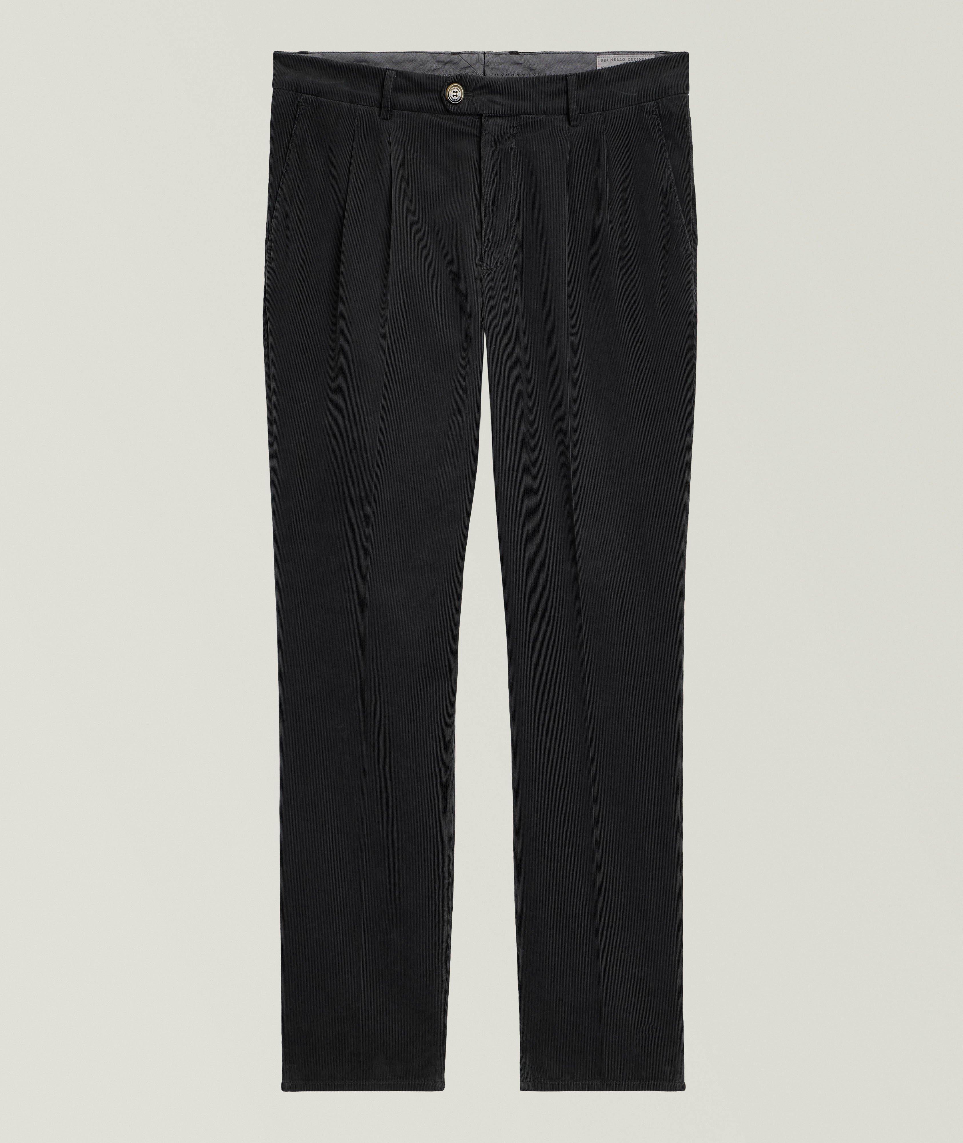 Pleated Cotton Corduroy Pants image 0
