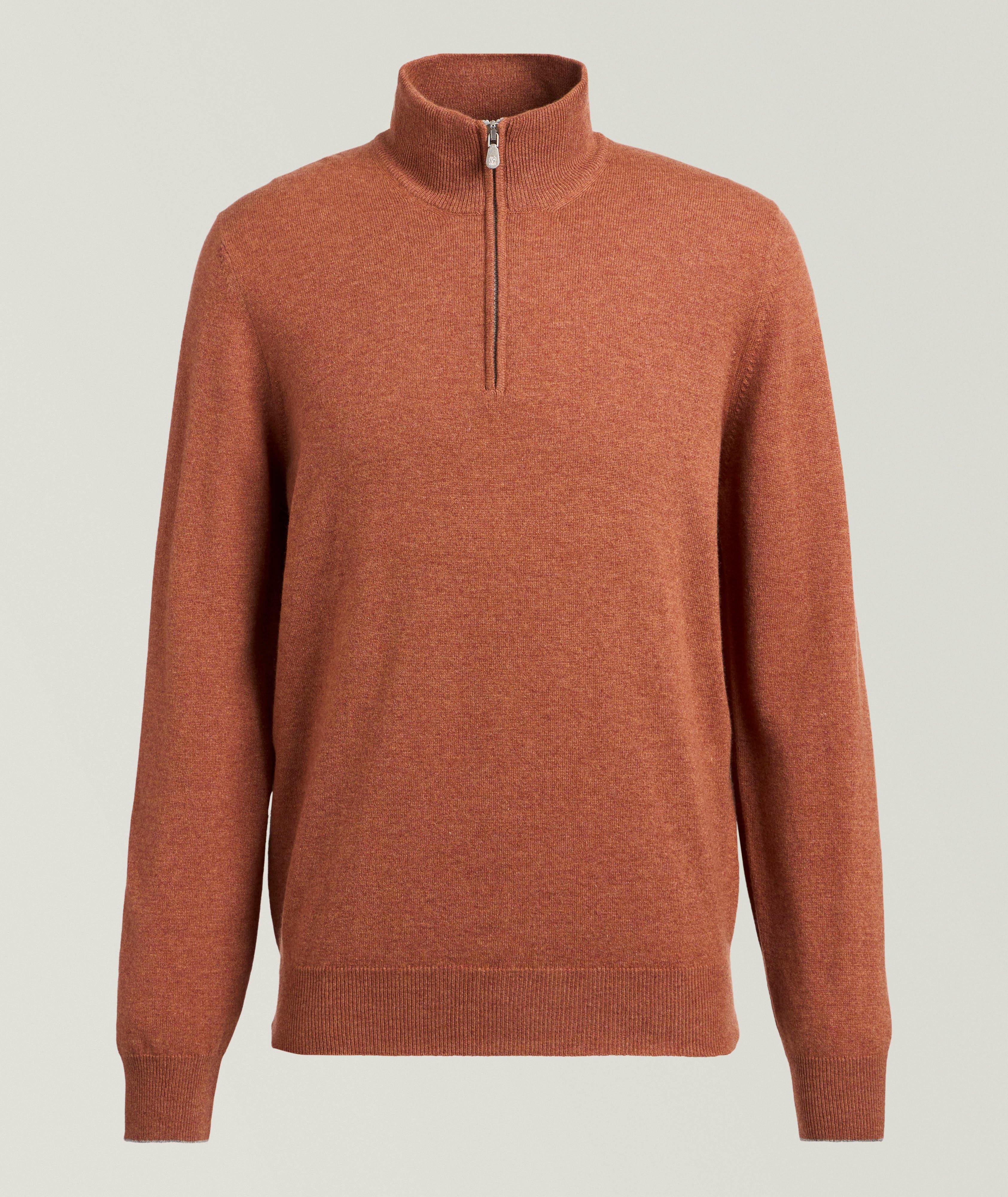 BC ORANGE CASHMERE HALF ZIP SWEATER image 0