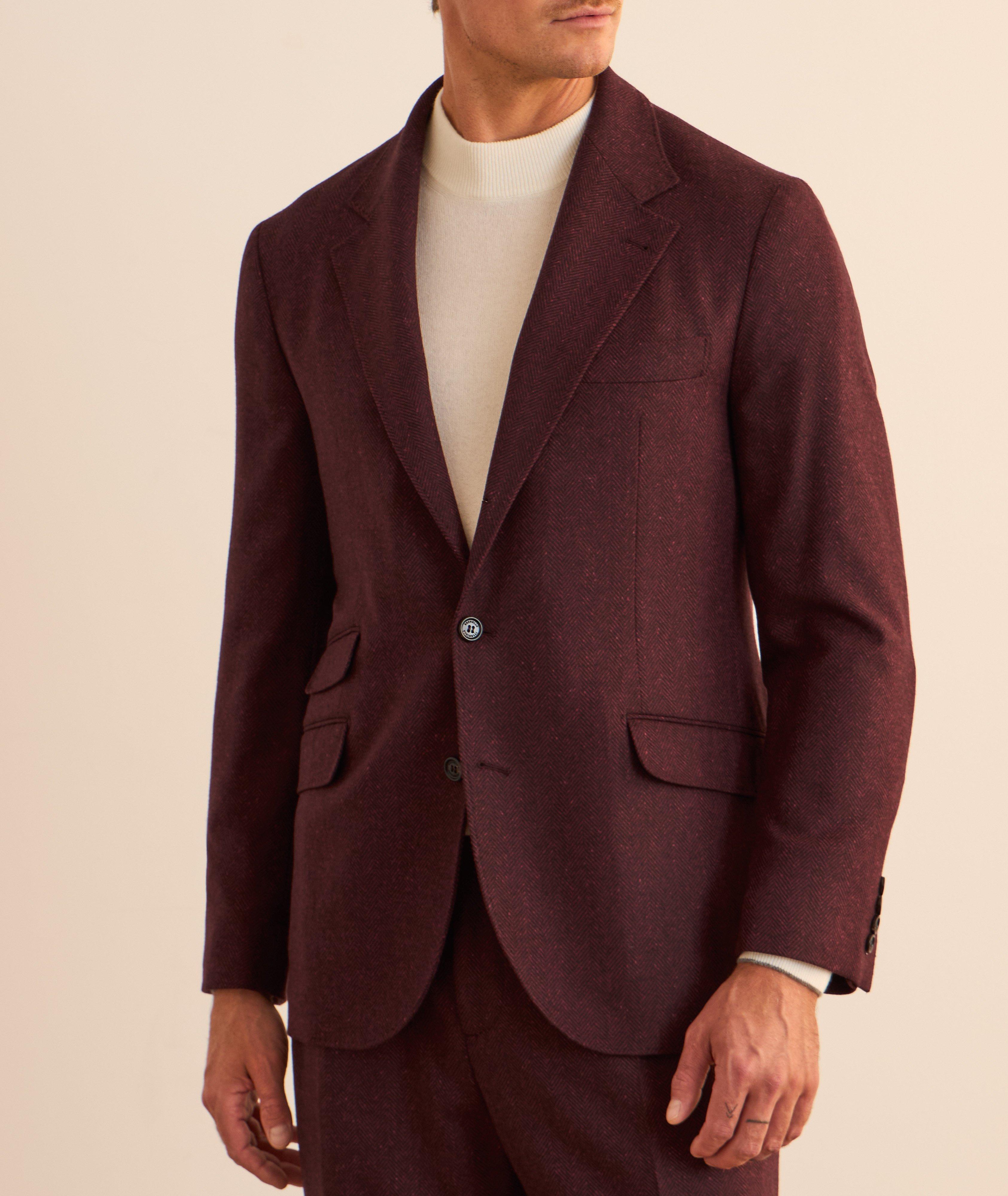 Herringbone Wool-Cashmere Suit Jacket  image 1