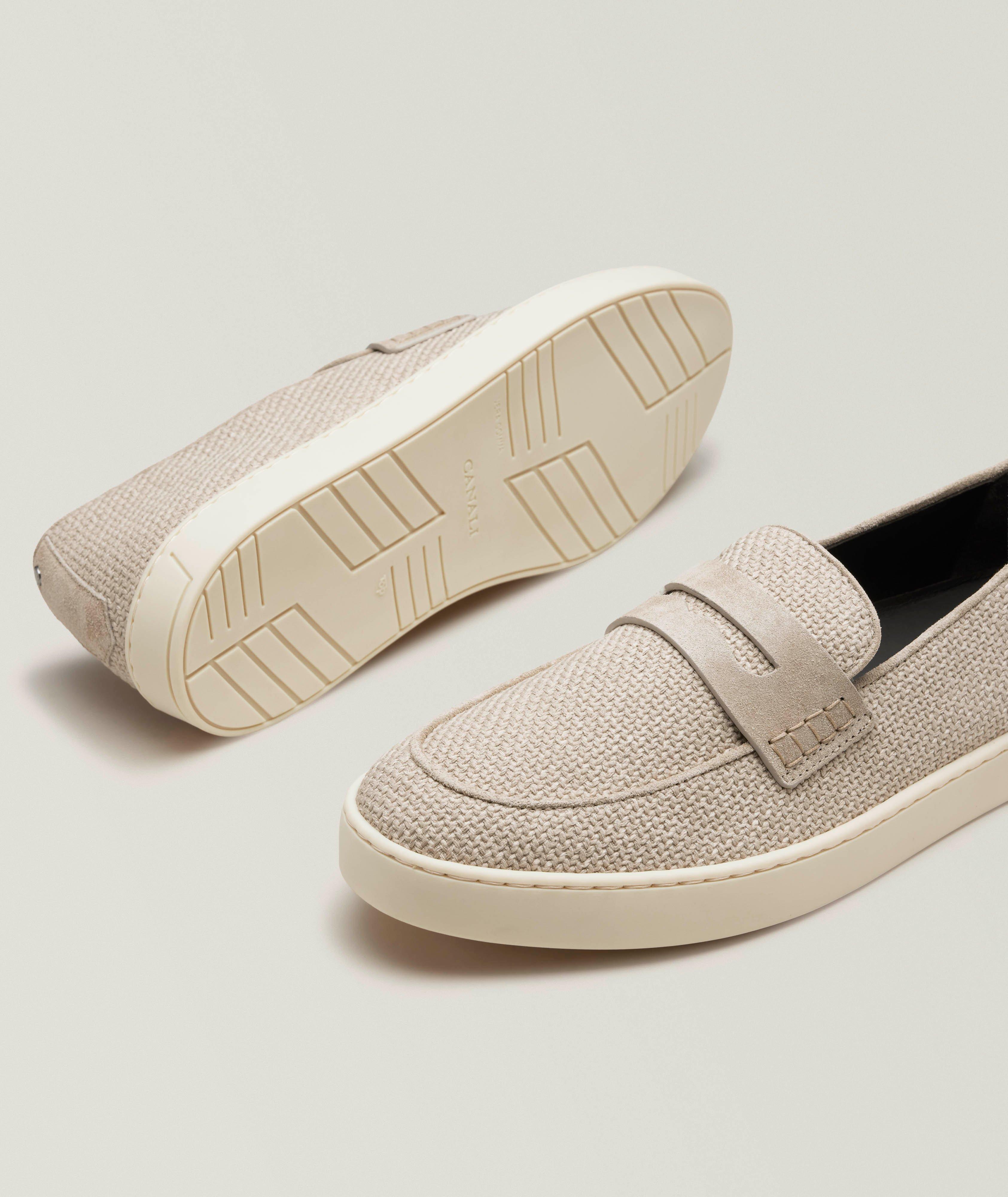 Textured Canvas Penny Loafers image 2