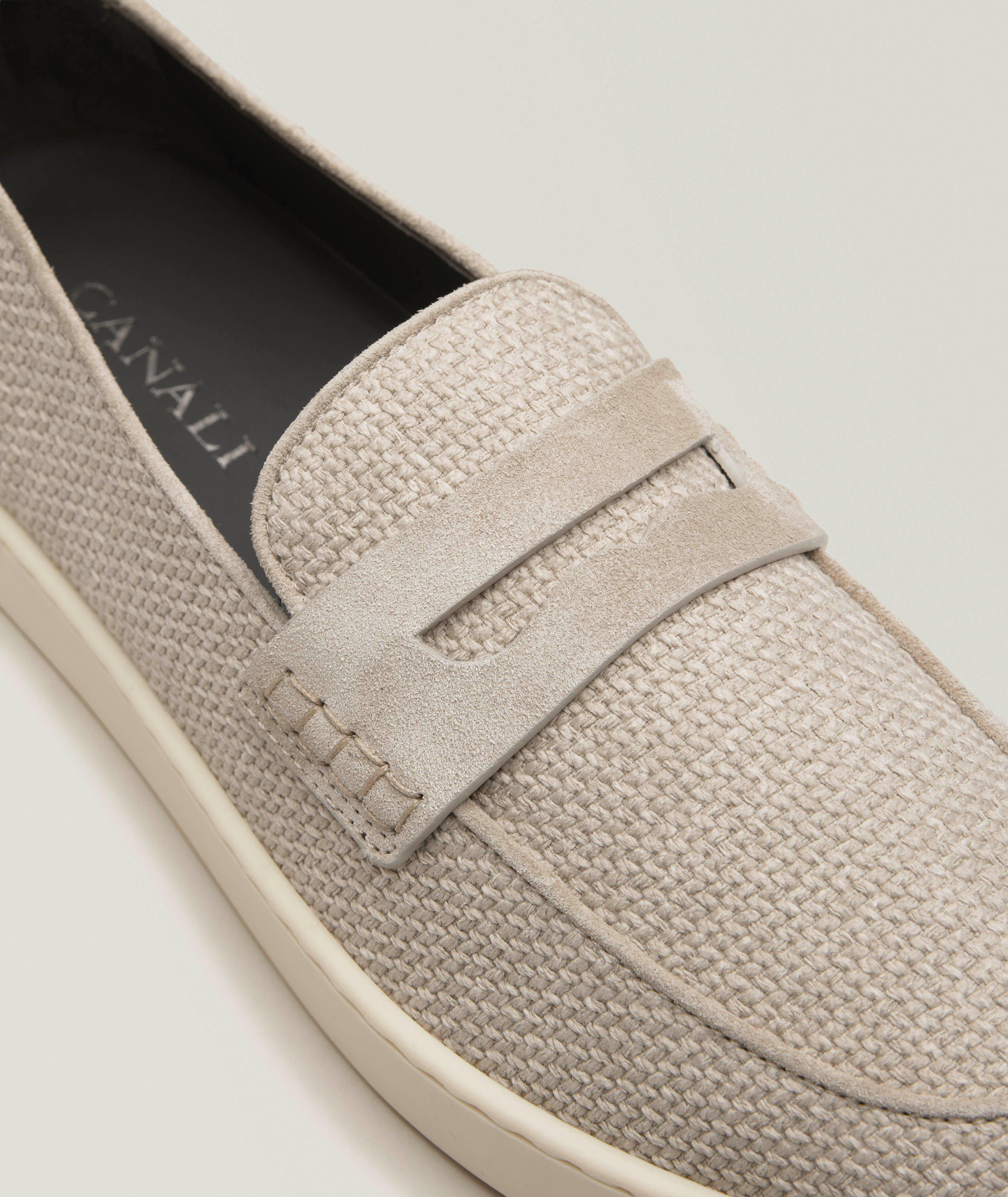 Textured Canvas Penny Loafers image 3