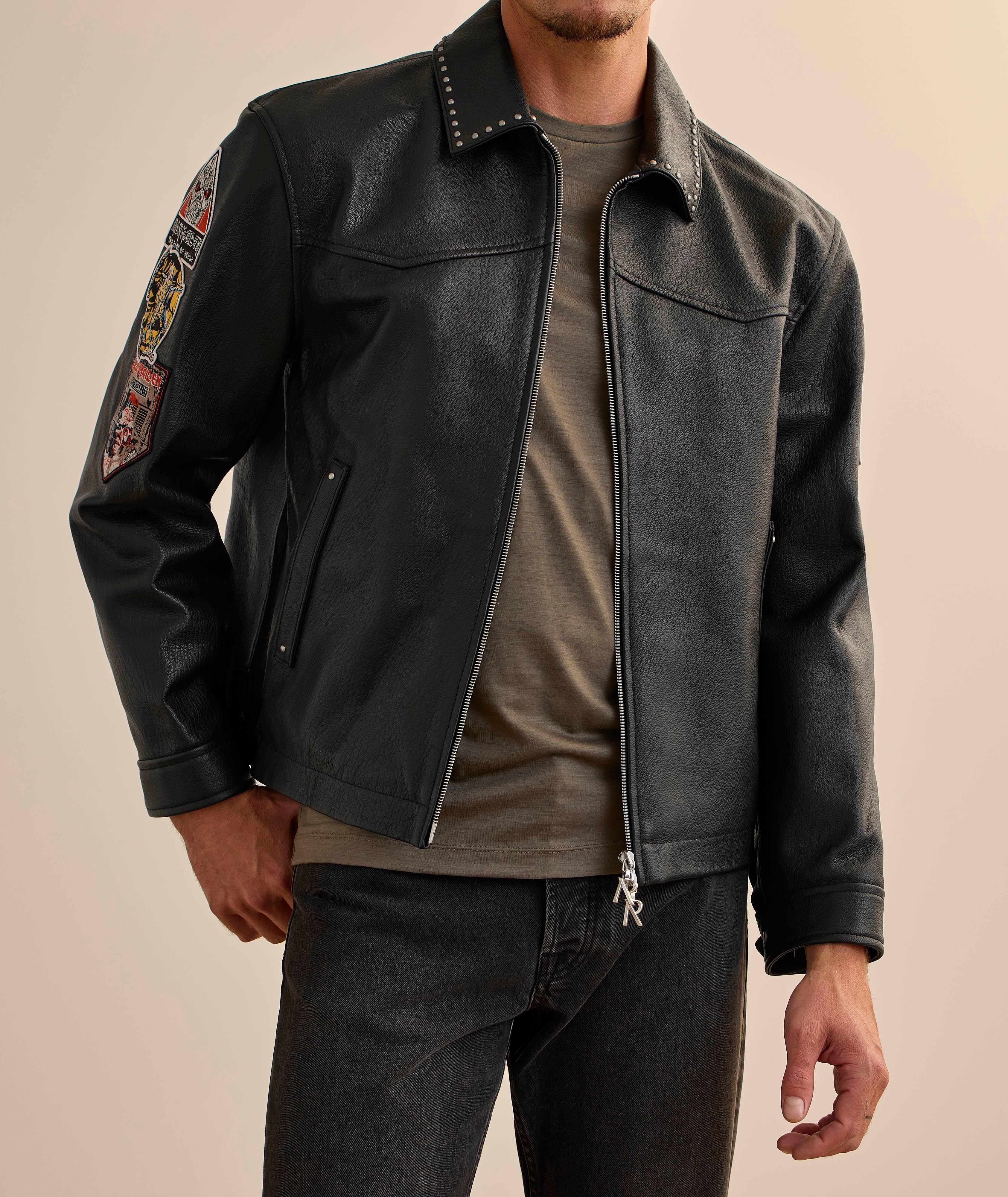 X Iron Maiden Trooper Leather Biker Jacket image 2