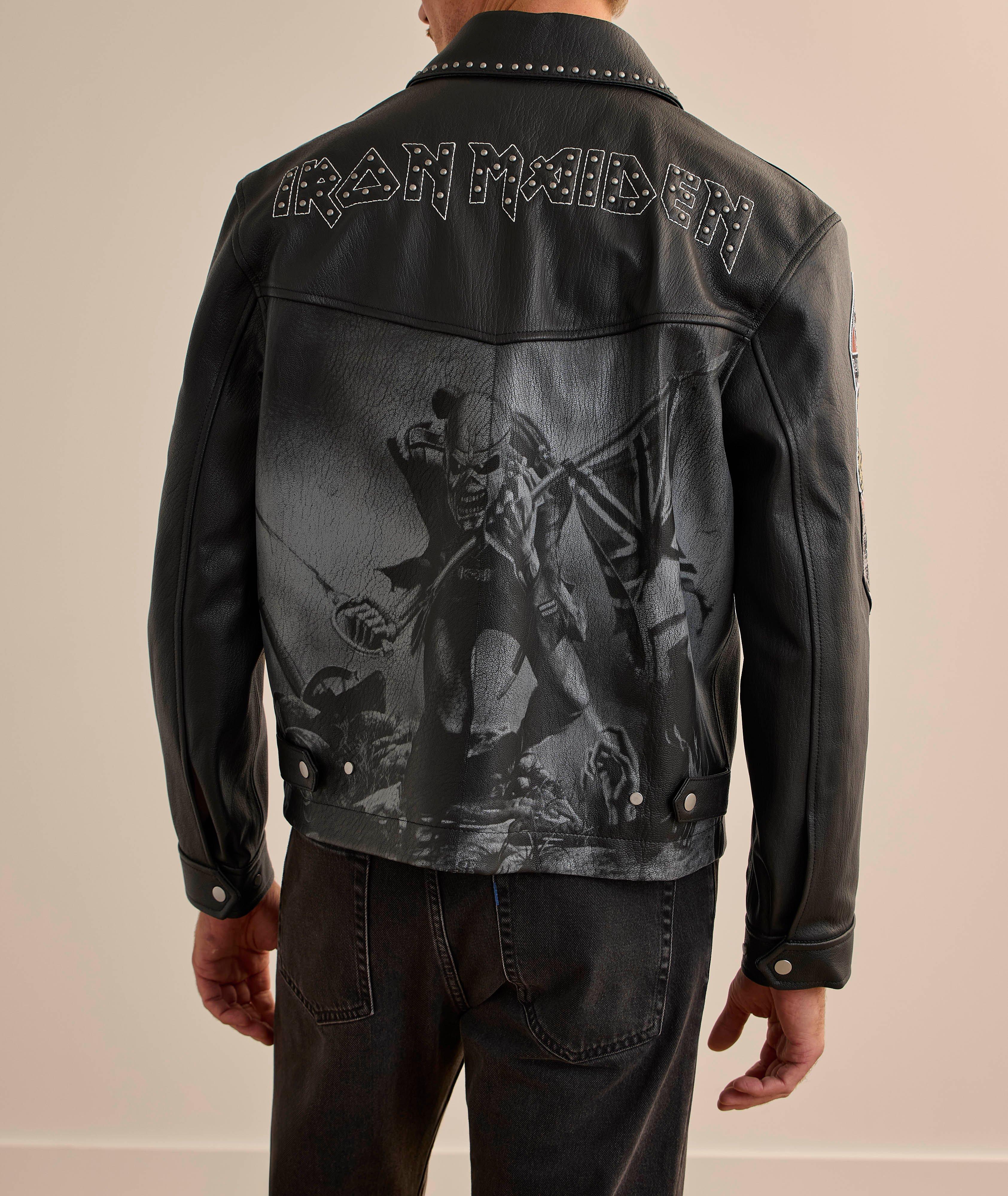 X Iron Maiden Trooper Leather Biker Jacket image 3