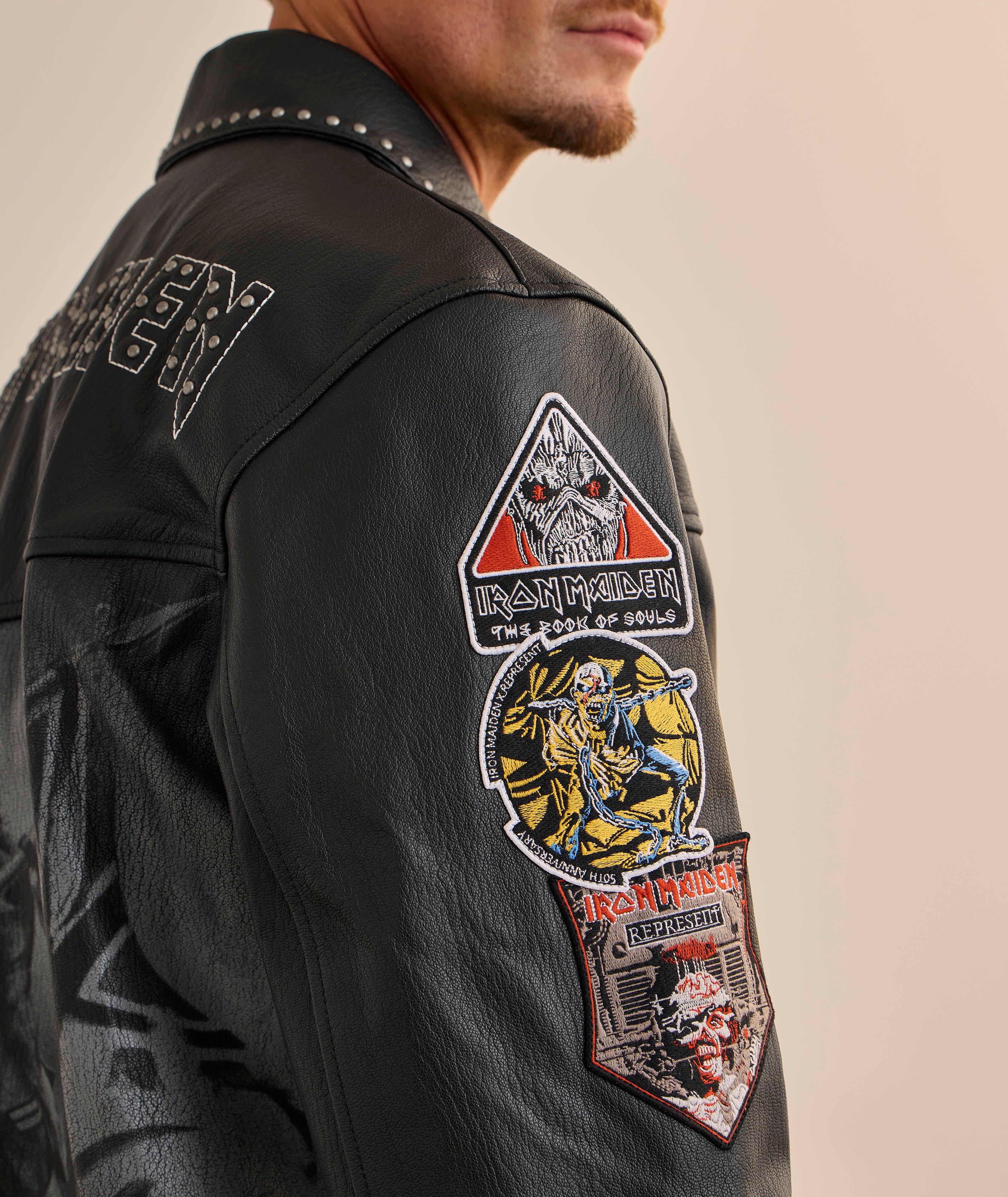X Iron Maiden Trooper Leather Biker Jacket image 5