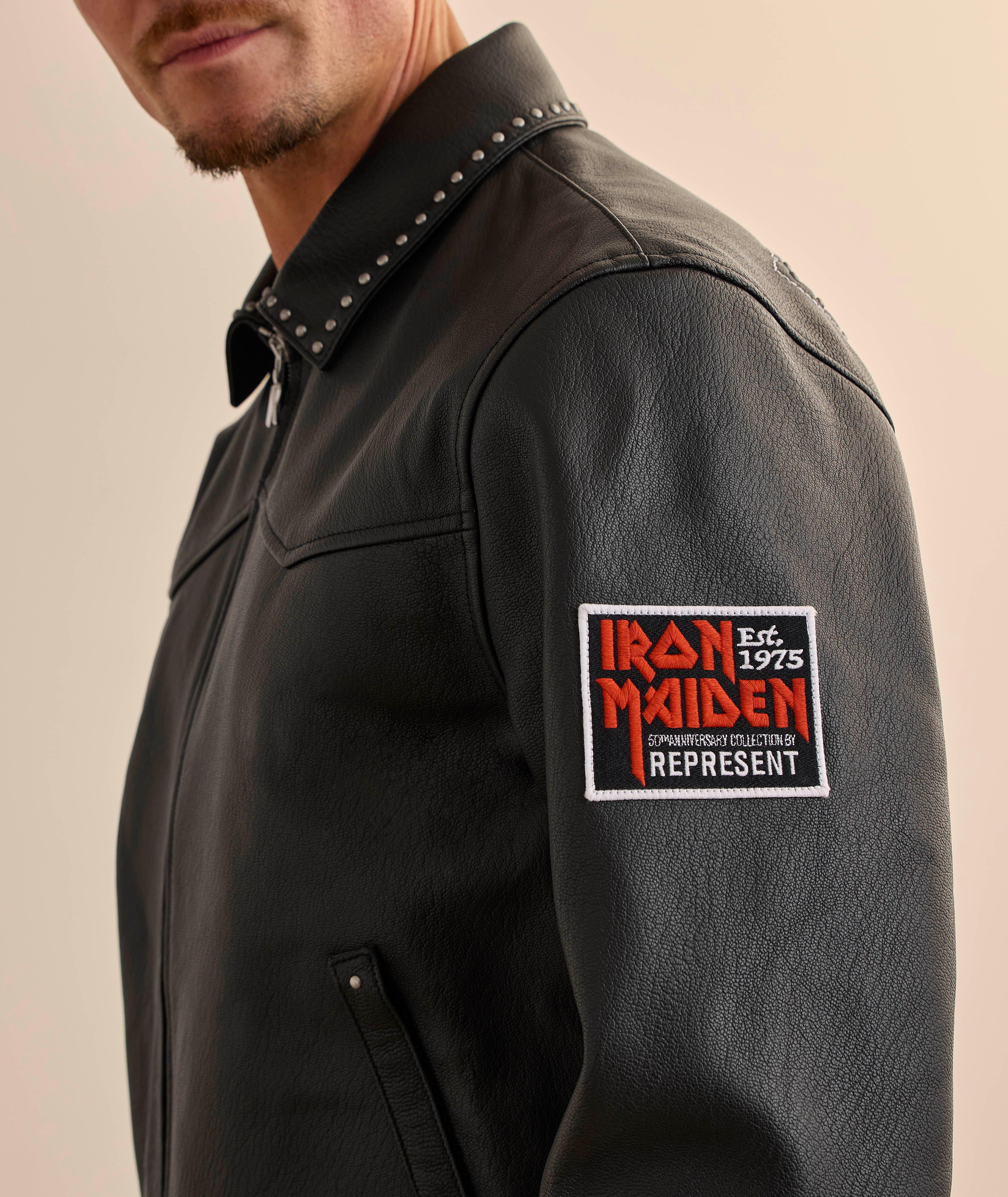 X Iron Maiden Trooper Leather Biker Jacket image 6