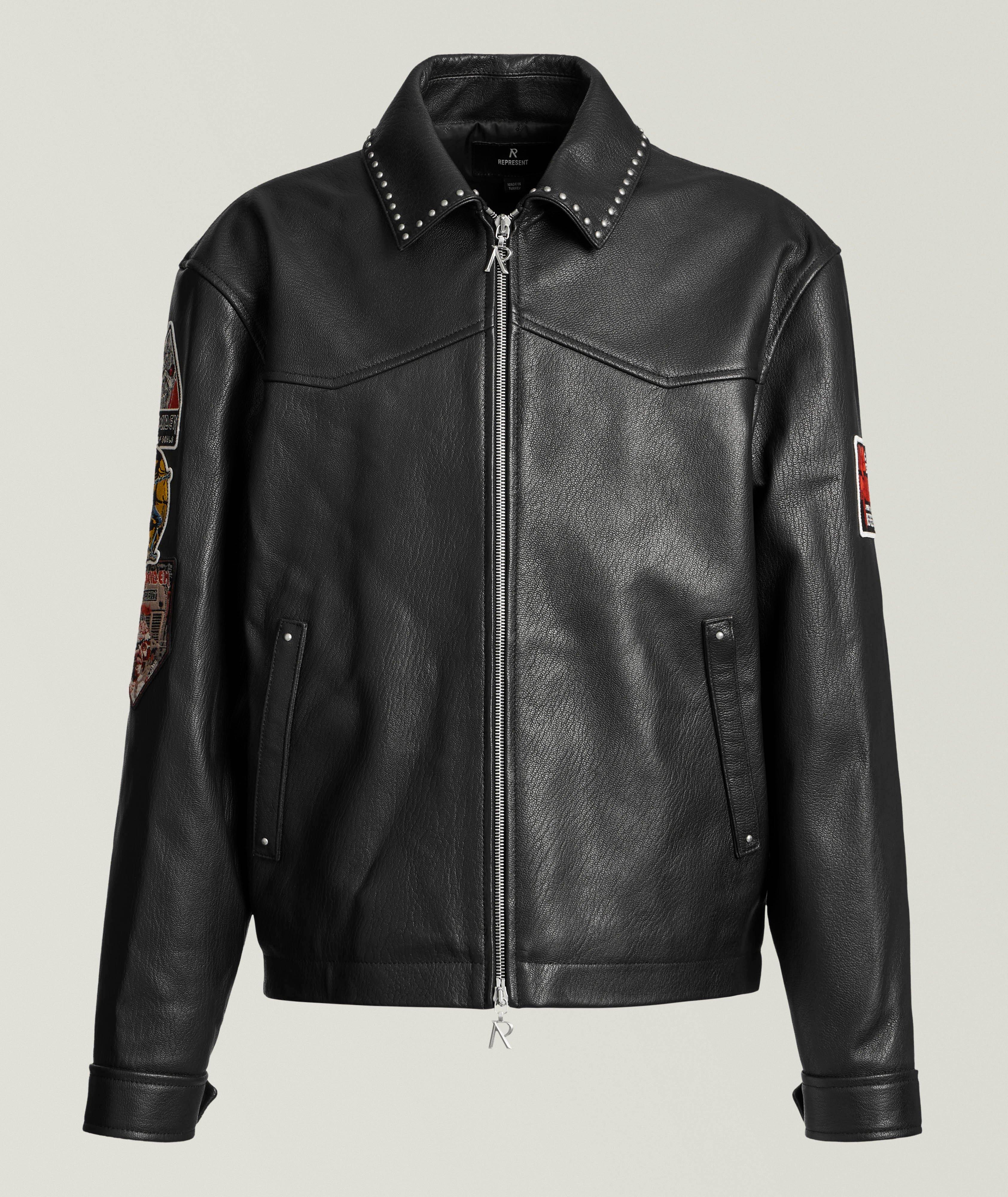 Blouson motard en cuir X Iron Maiden Trooper image 0