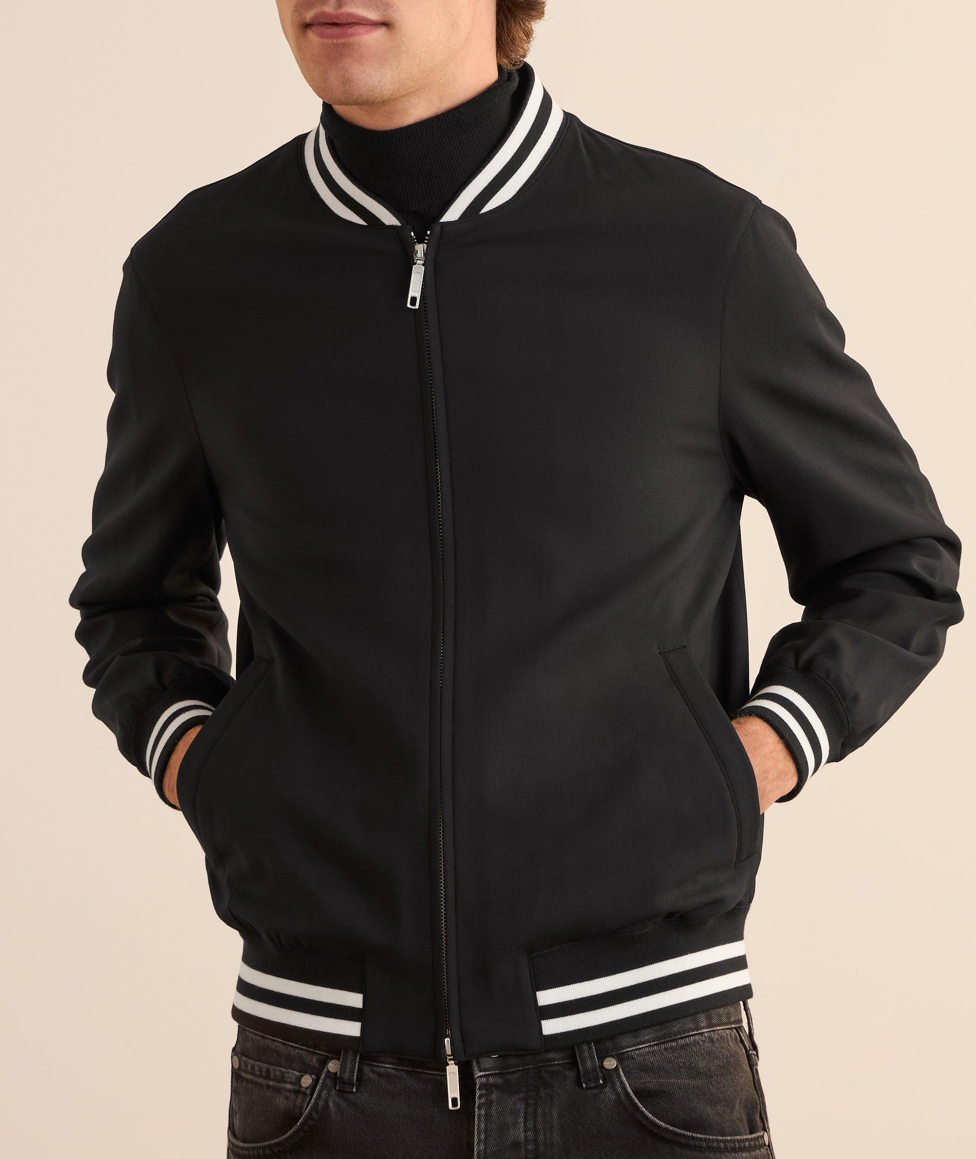 Blouson universitaire en laine et soie image 1