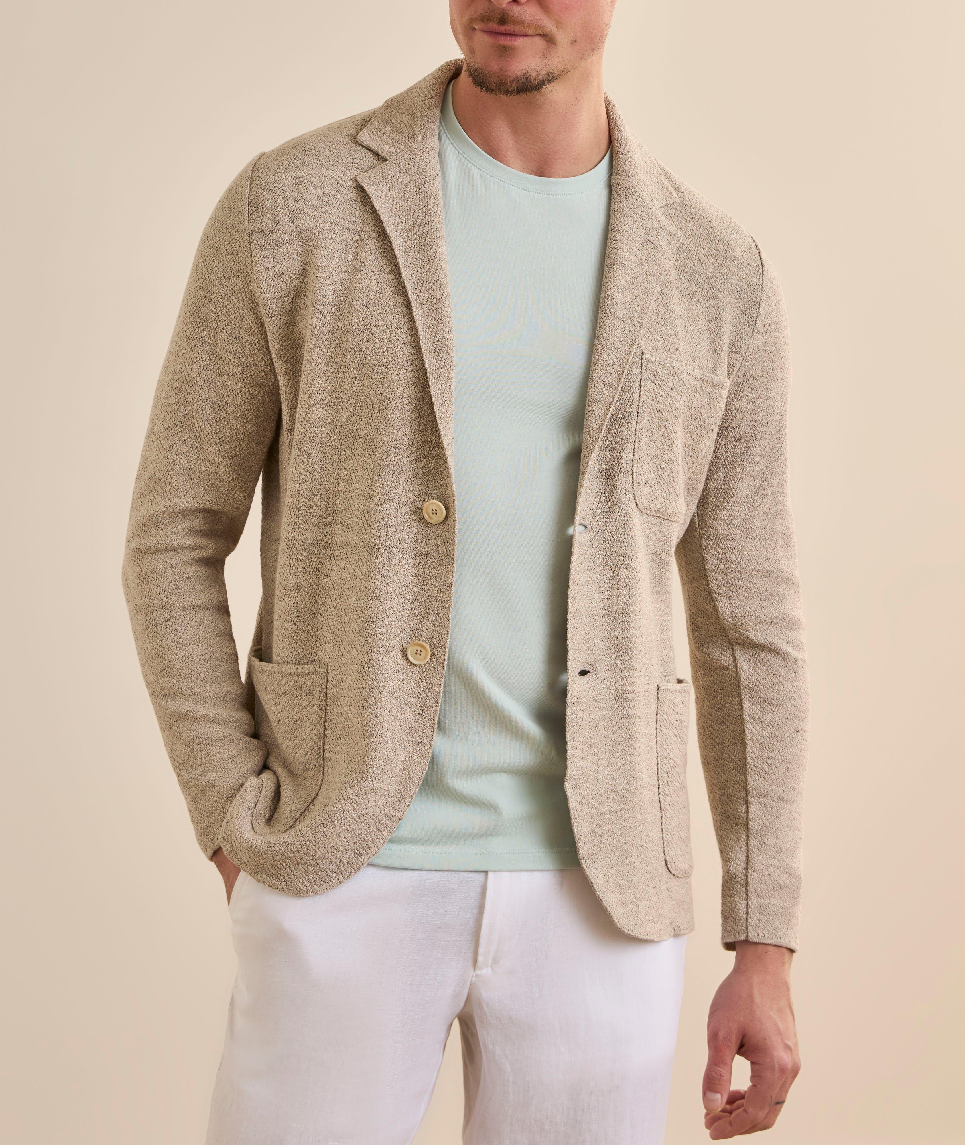 Veston sport lin-coton tricot chevrons image 1