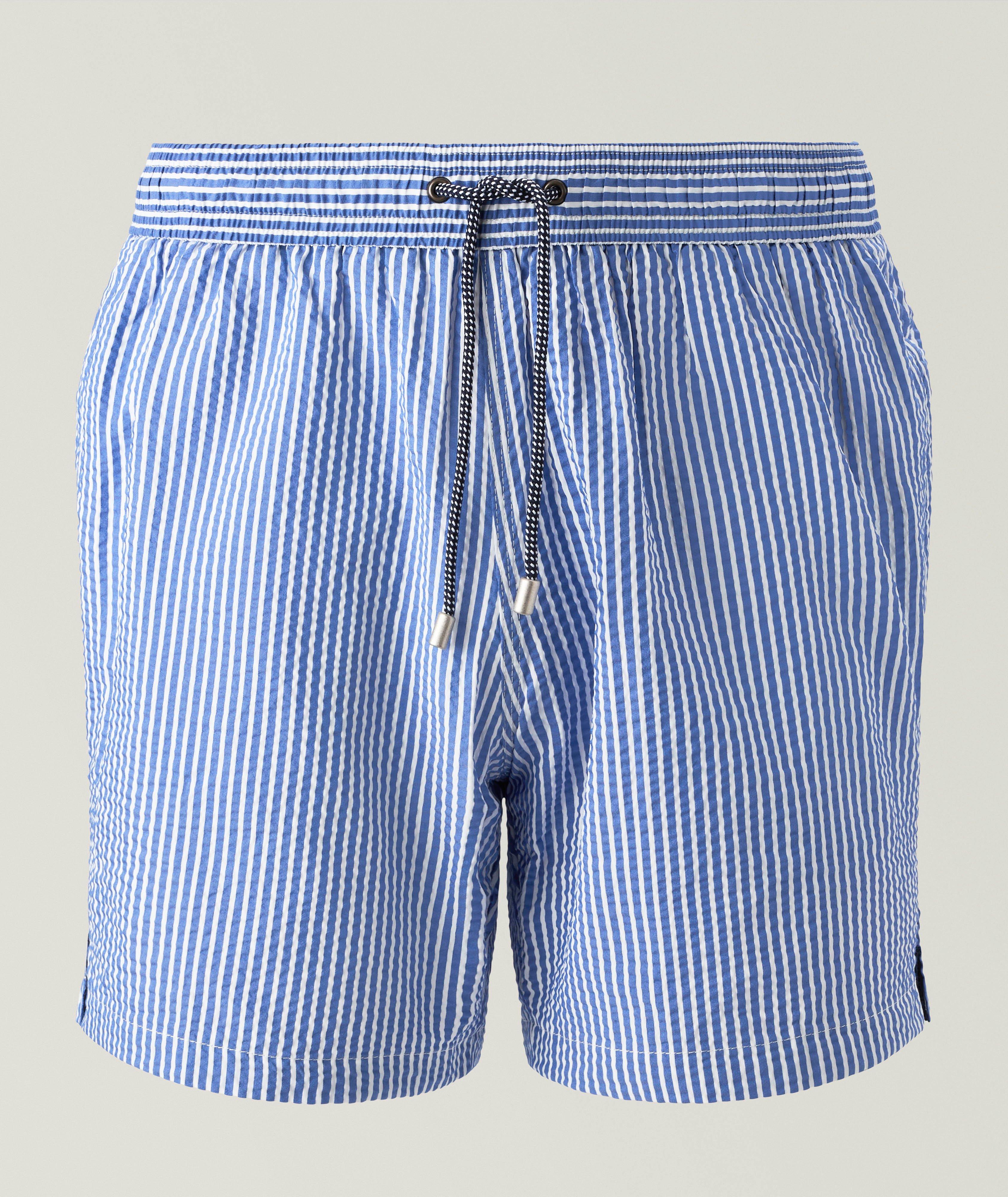 Patrick Assaraf Stripe Seersucker Swim Shorts
