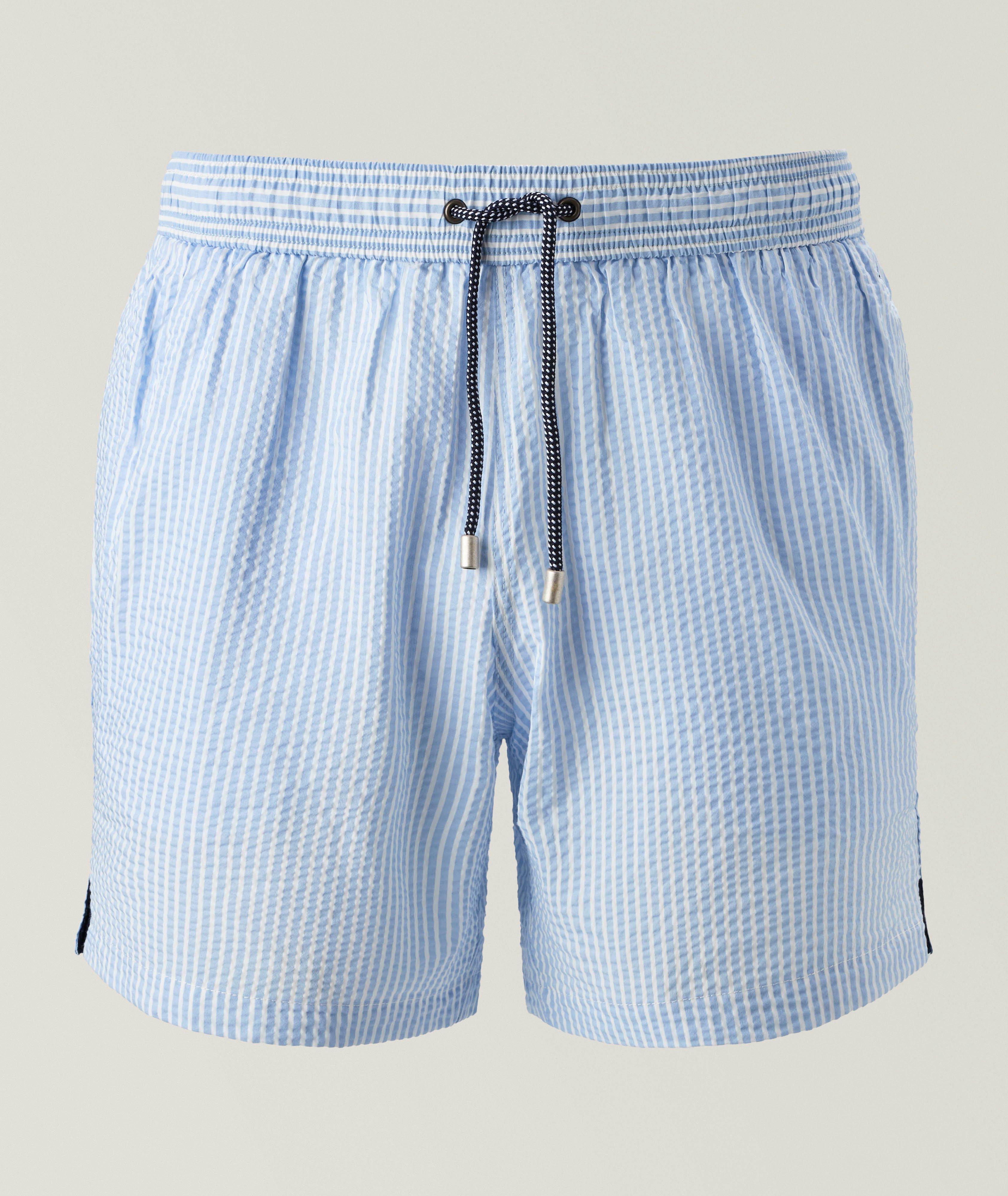 Patrick Assaraf Stripe Seersucker Swim Shorts