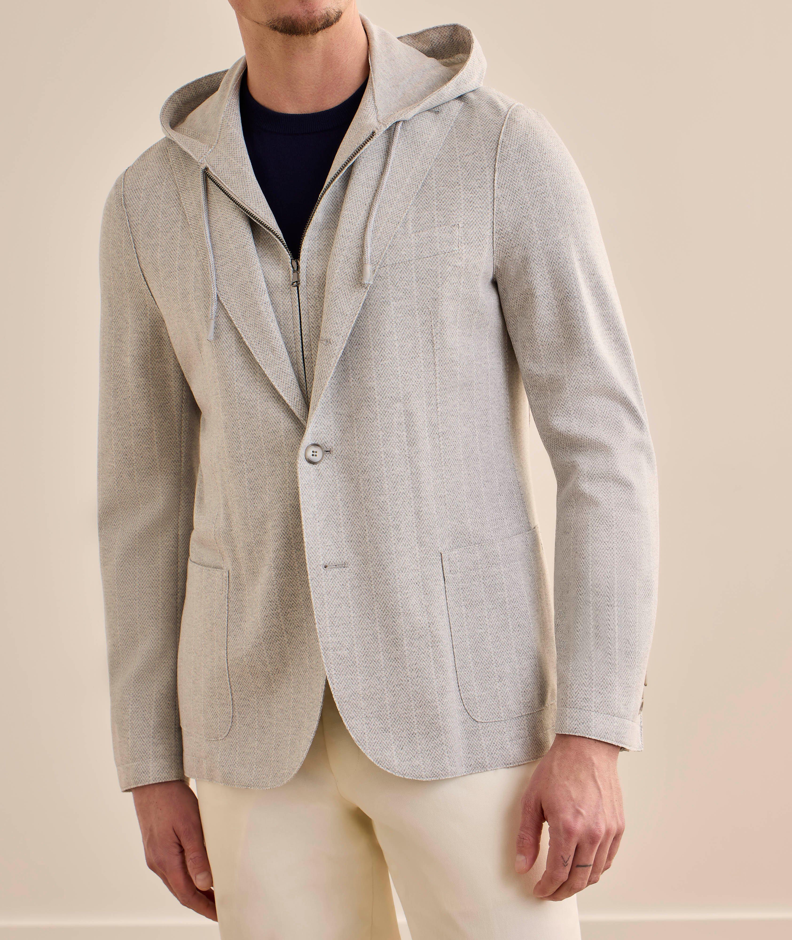 Veston sport à capuche coton-mélange chevrons image 1