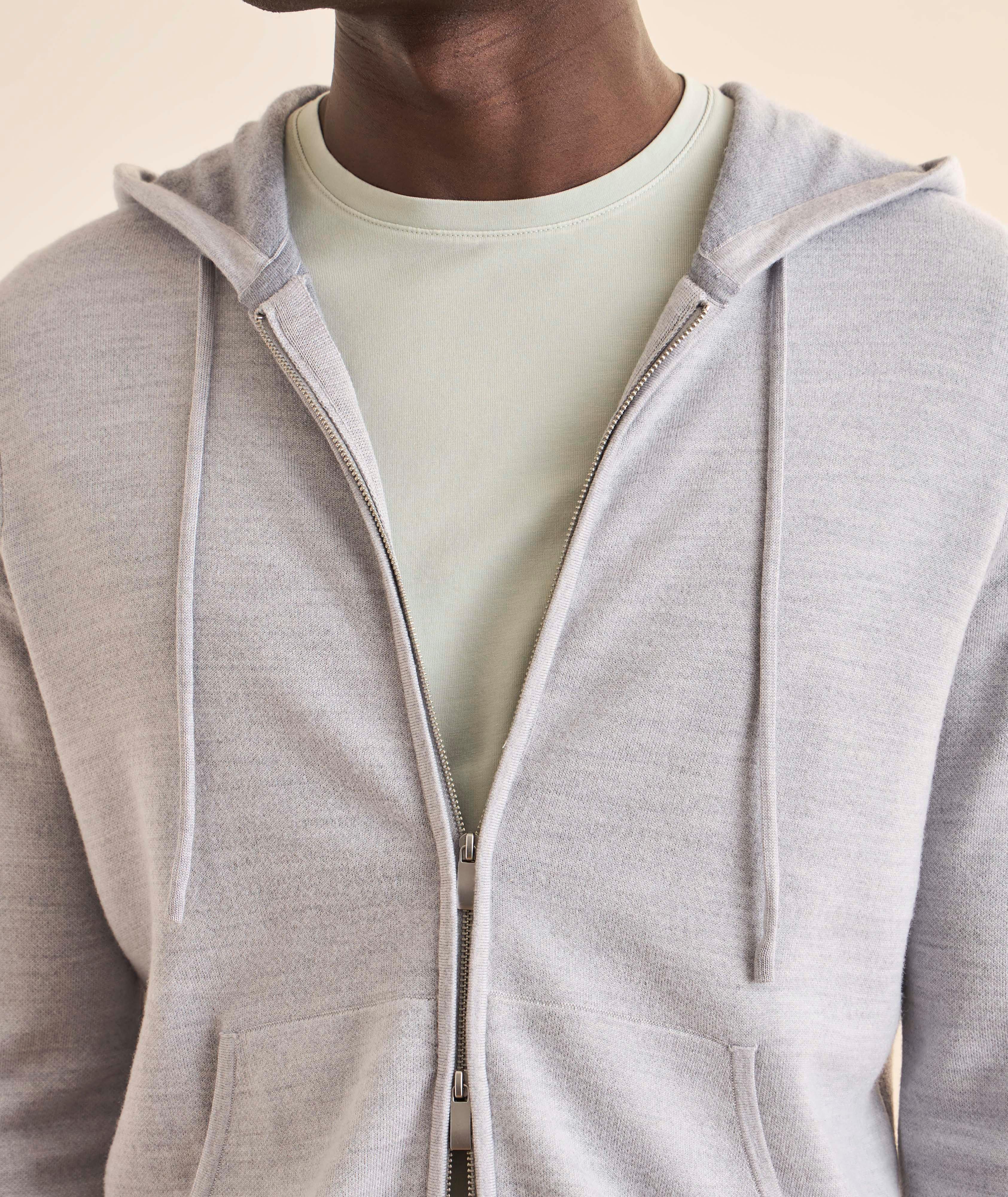 Double Face Full-Zip Hooded Sweater image 3