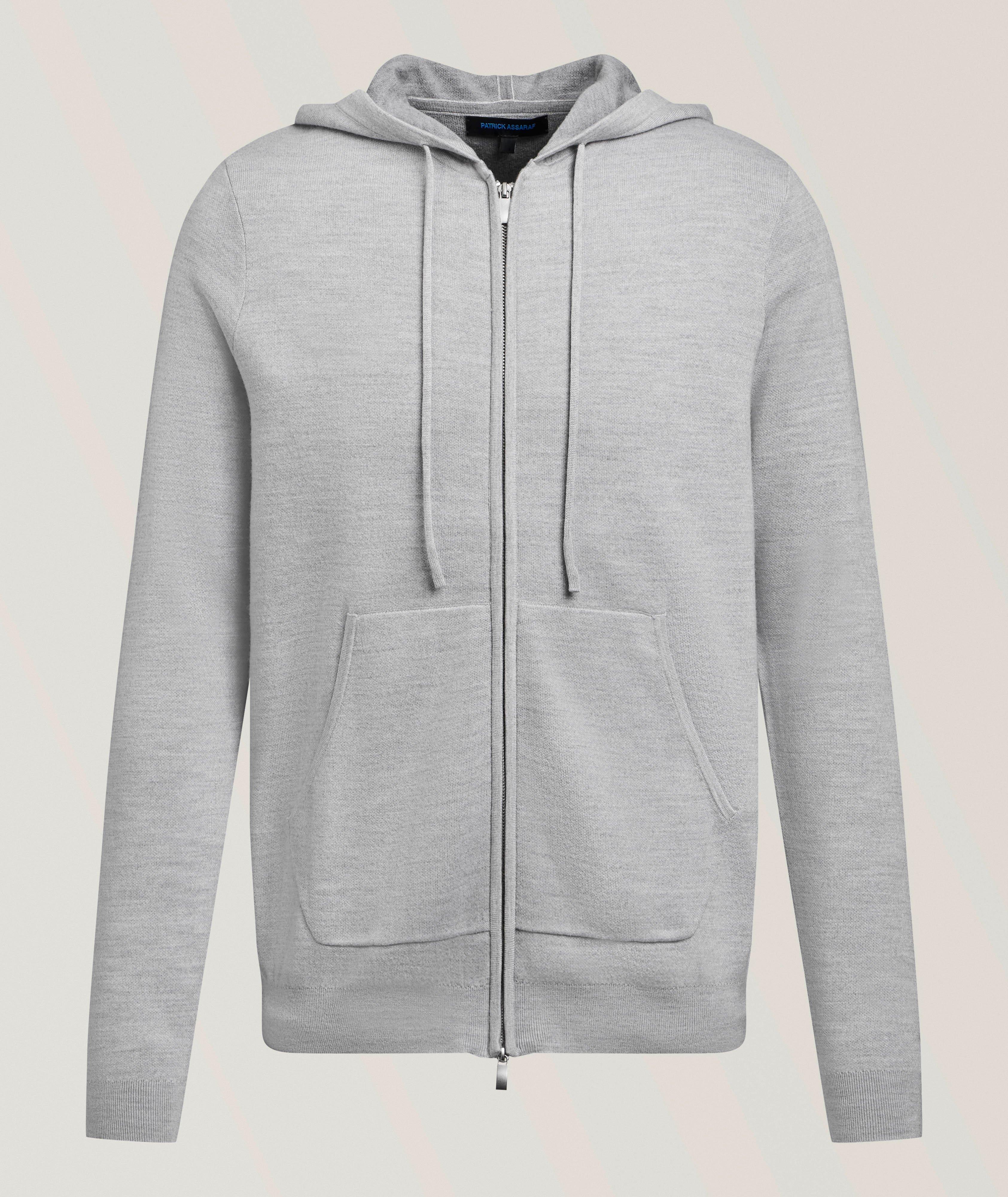 Patrick Assaraf Double Face Full-Zip Hooded Sweater