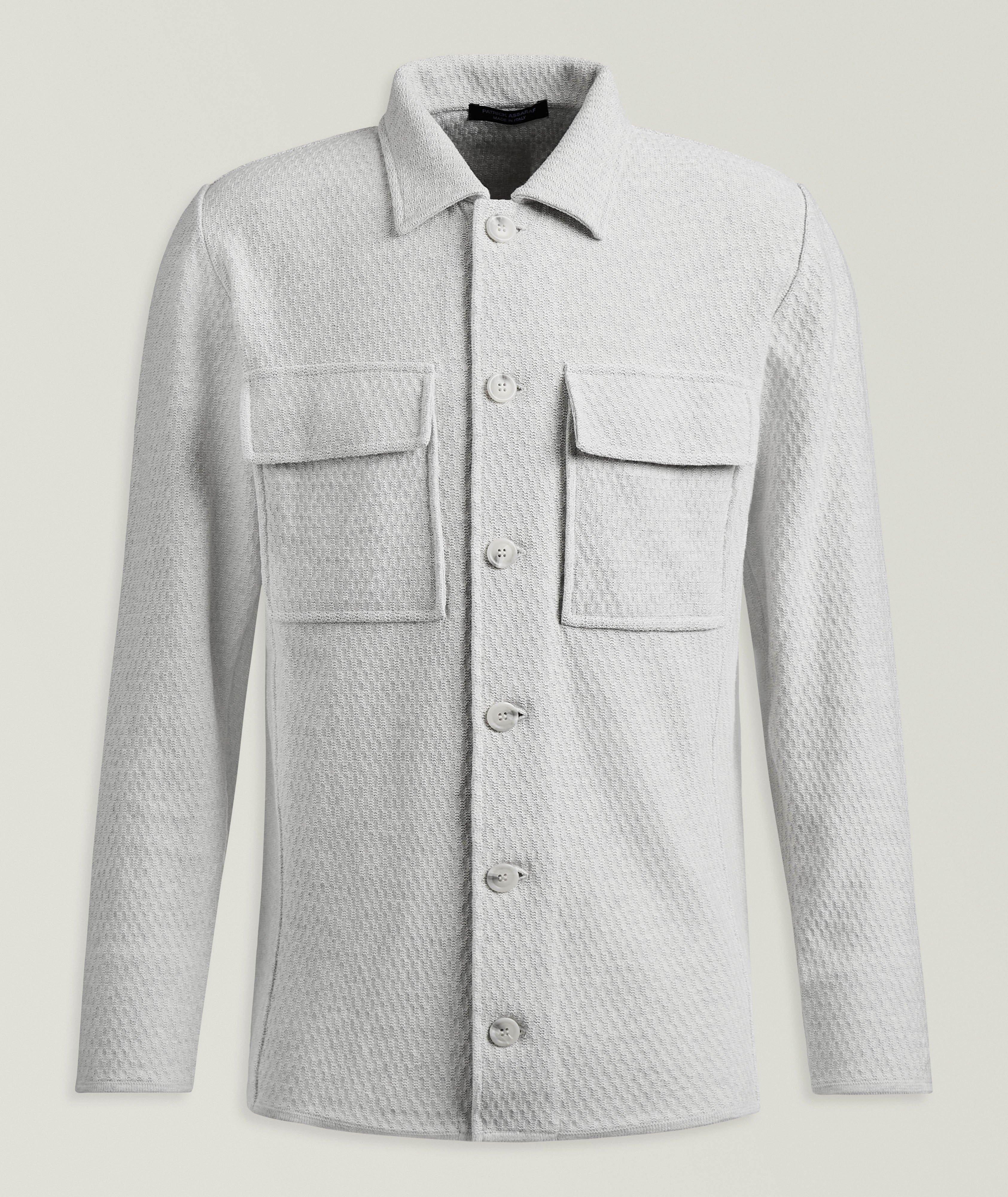 Patrick Assaraf Veston chemise coton texturé
