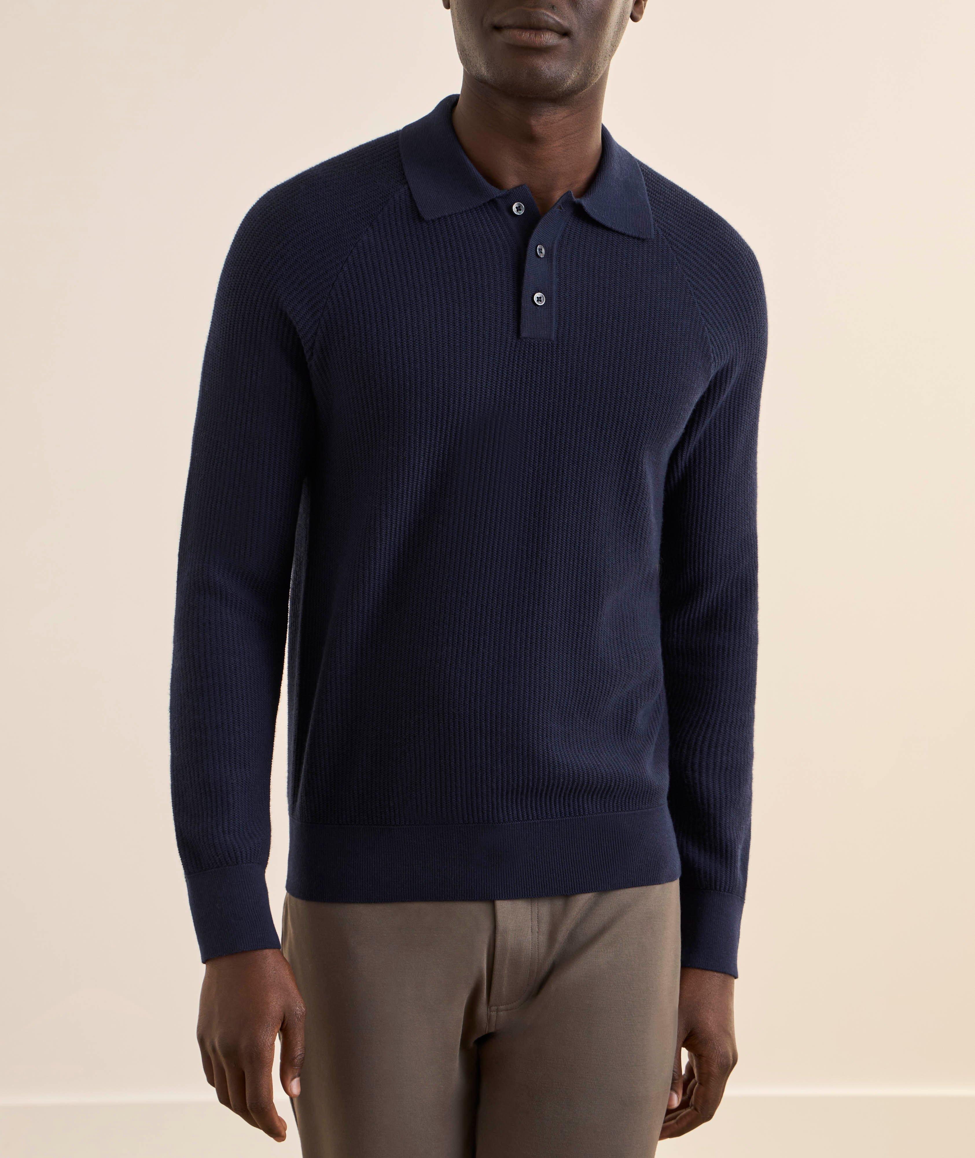 Pull polo raglan point cardigan image 1