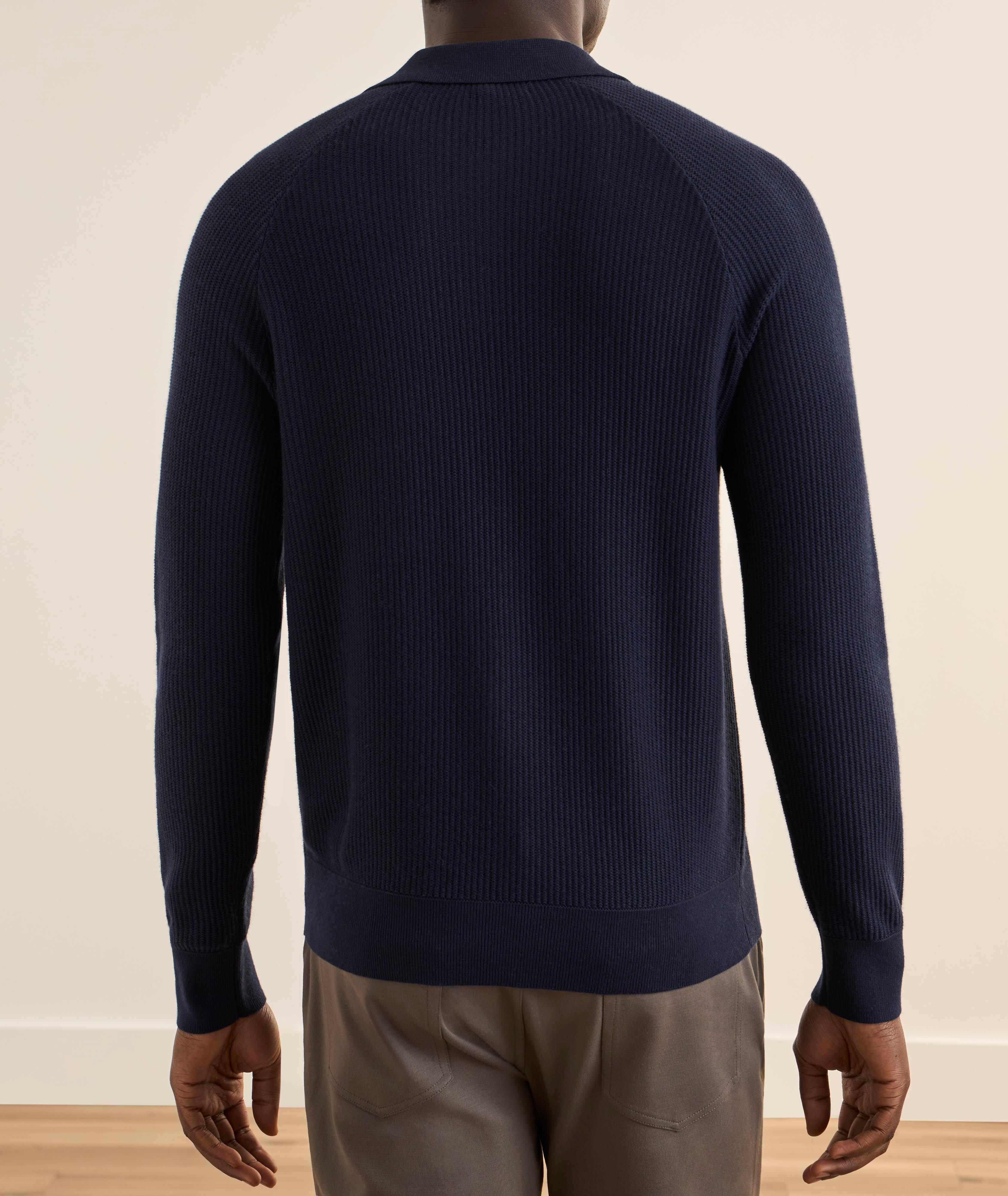 Pull polo raglan point cardigan image 2