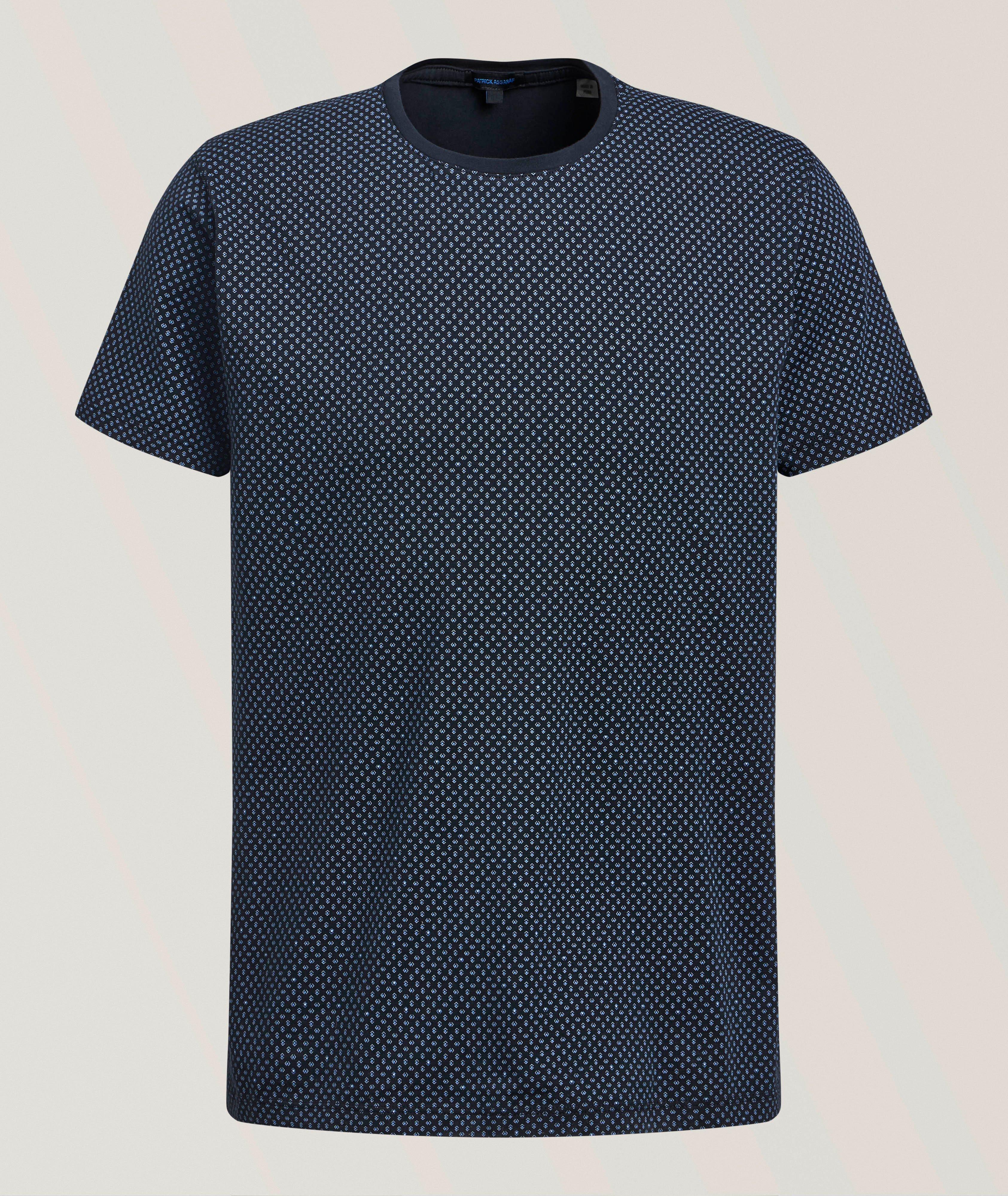 Patrick Assaraf Stretch-Pima Cotton Printed T-Shirt
