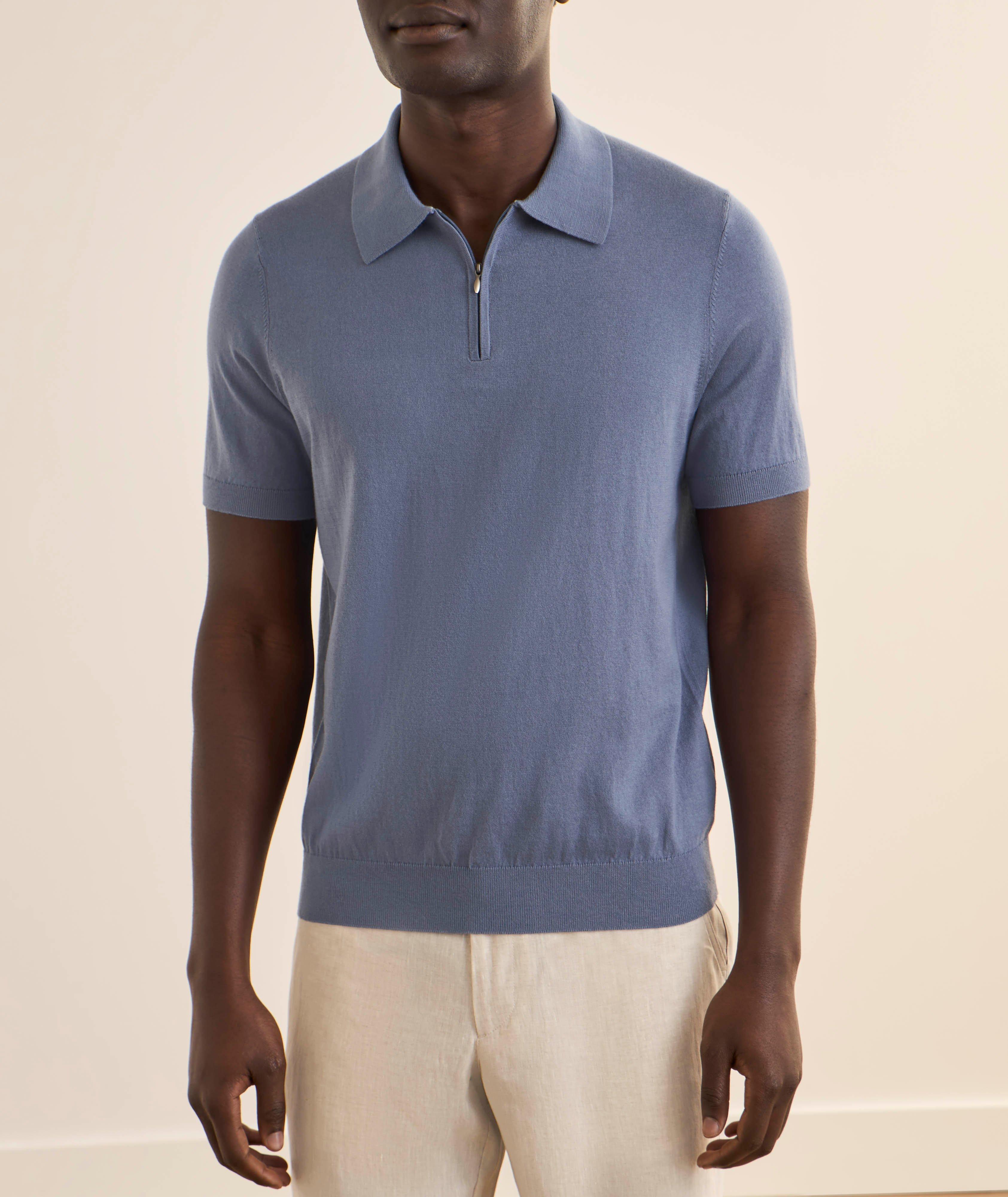 Cotton-Blend Quarter-Zip Polo    image 1
