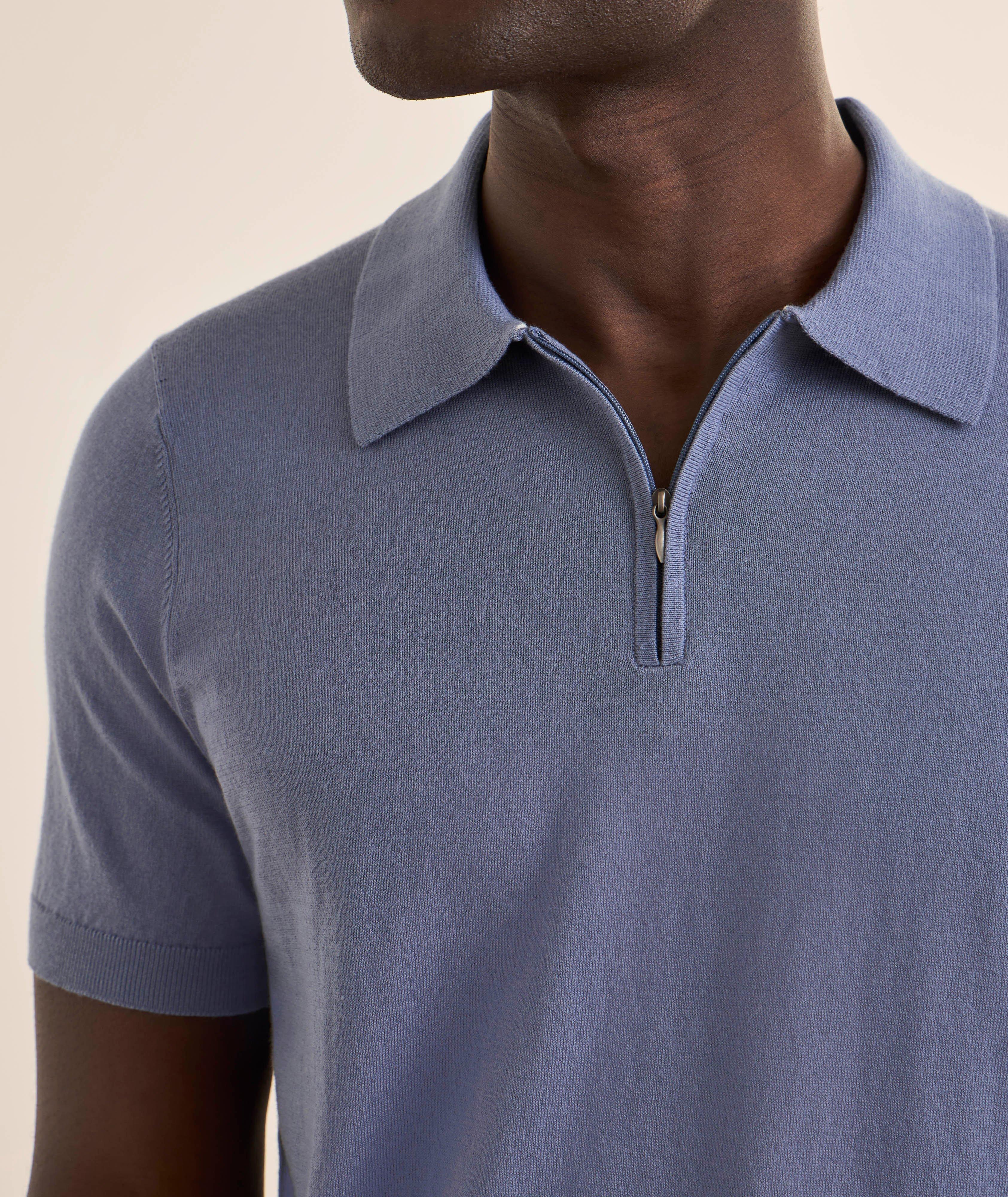 Cotton-Blend Quarter-Zip Polo    image 3