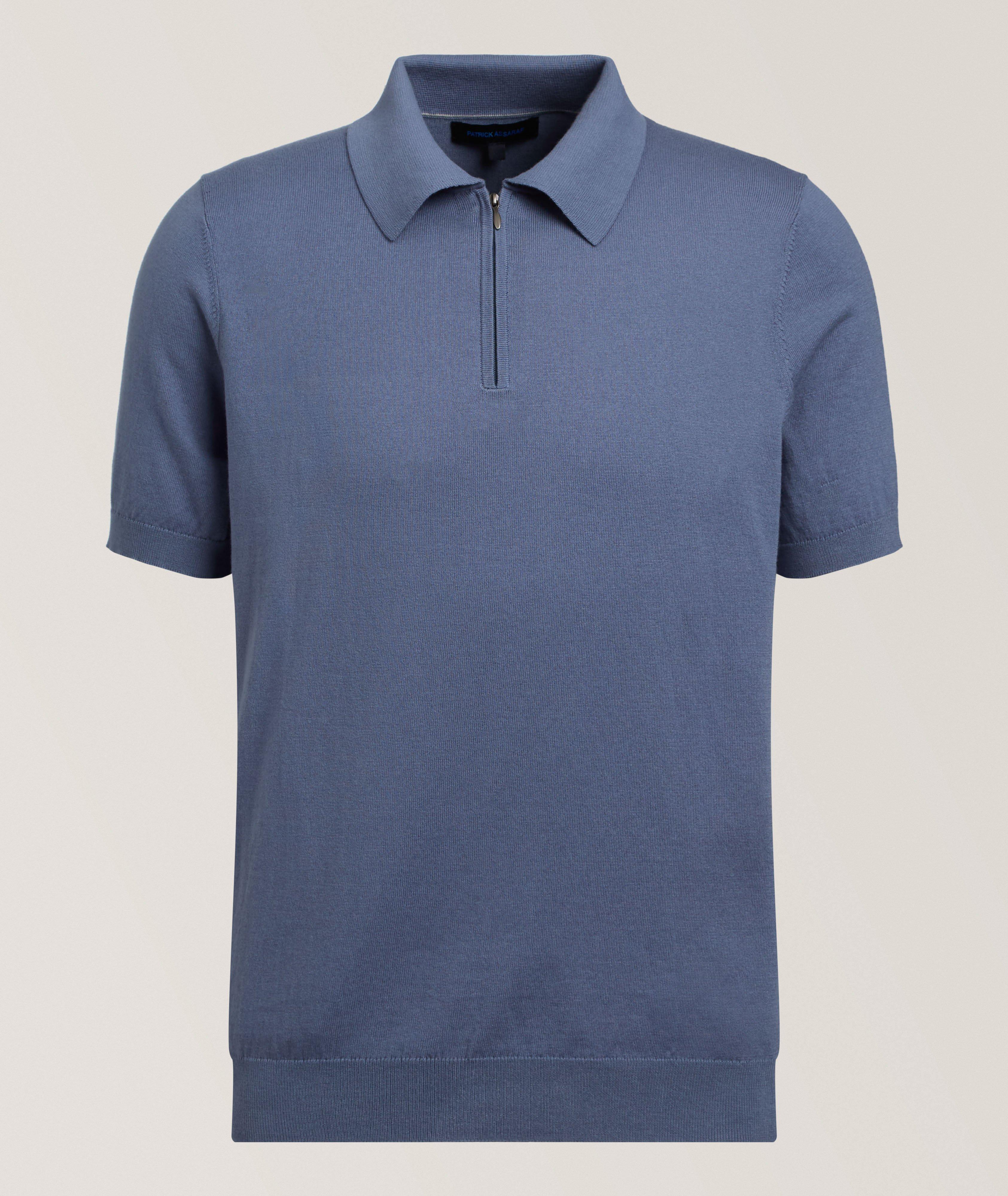 Cotton-Blend Quarter-Zip Polo    image 0