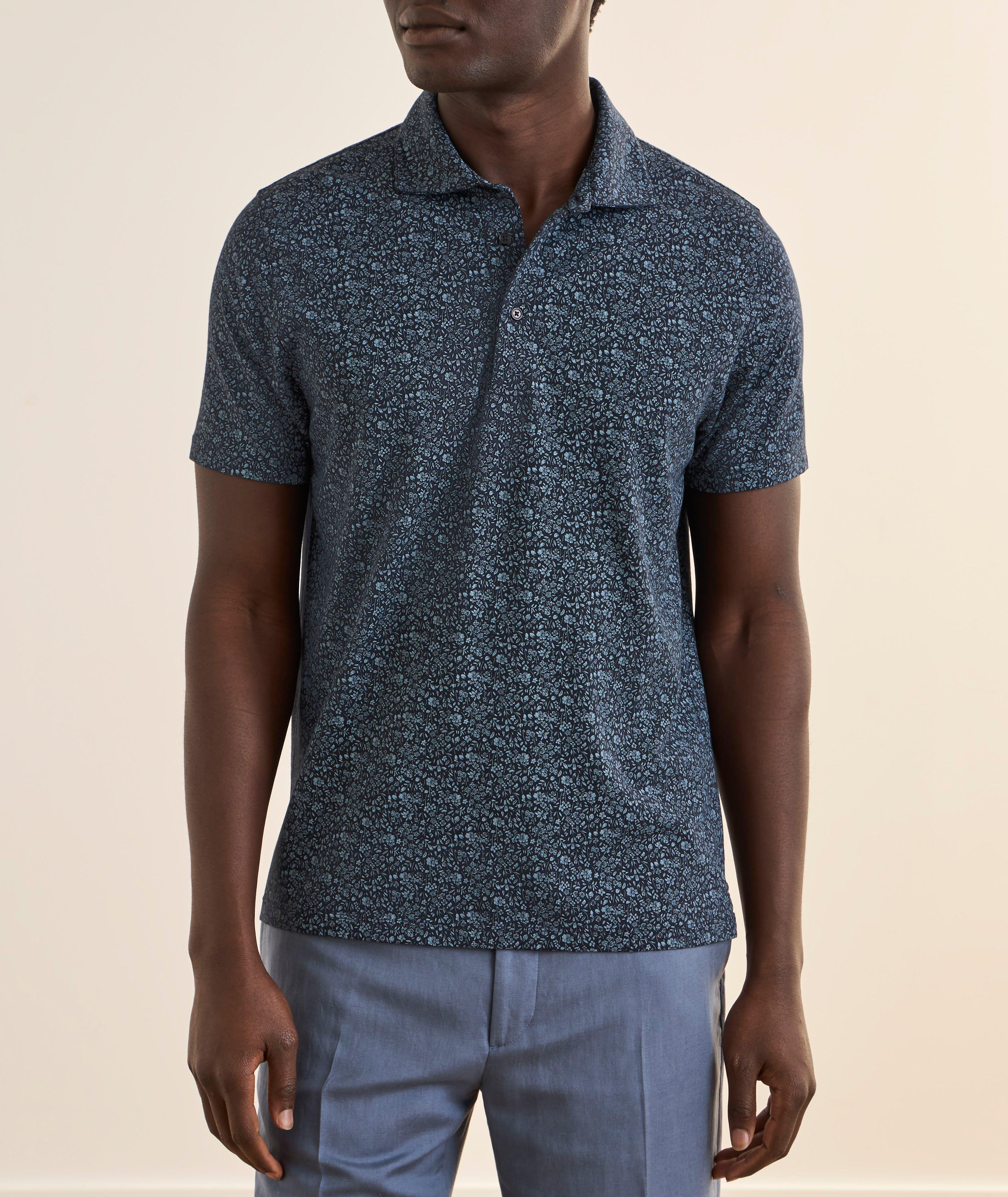 Polo imprimé coton Pima extensible image 1