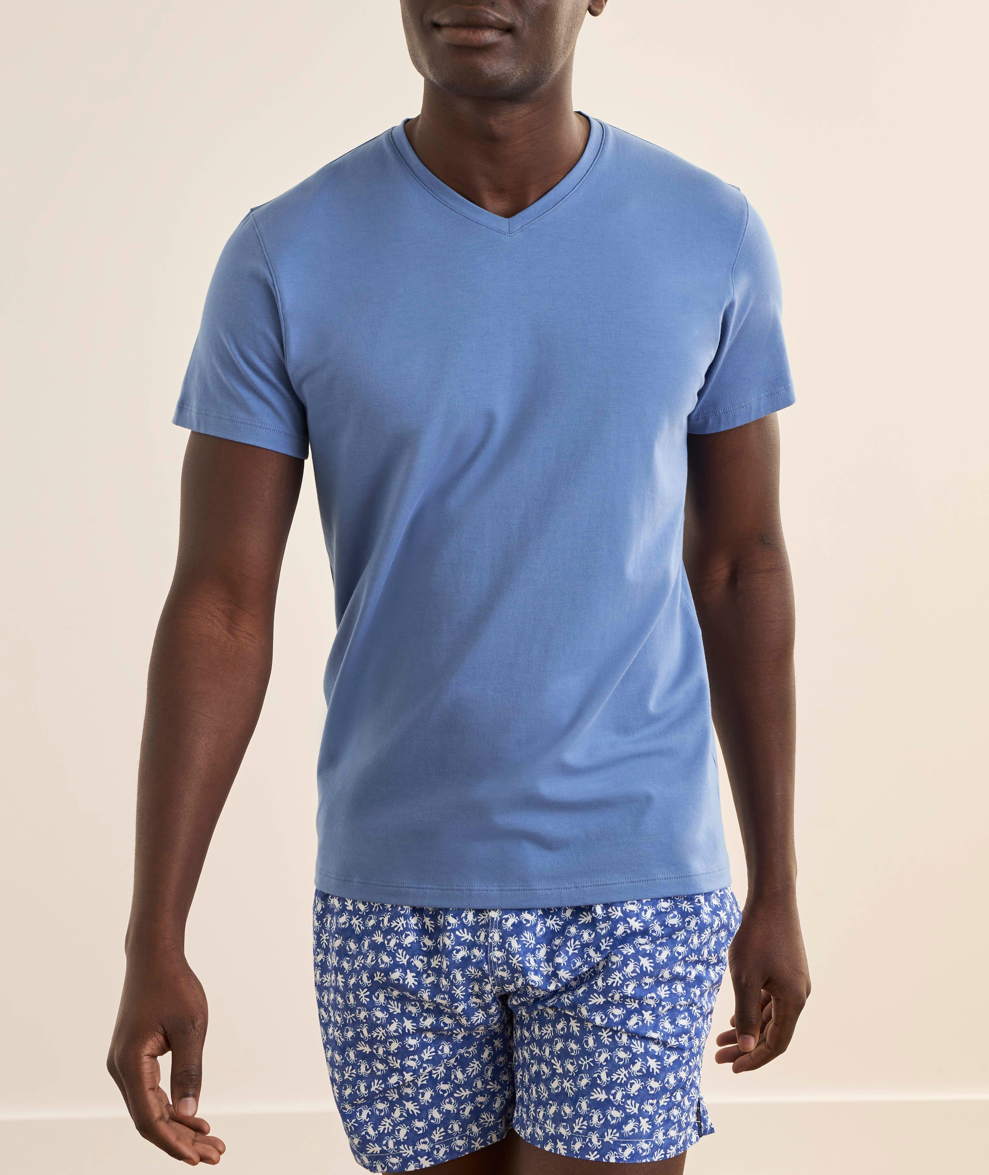 Stretch-Pima Cotton V-Neck T-Shirt image 1