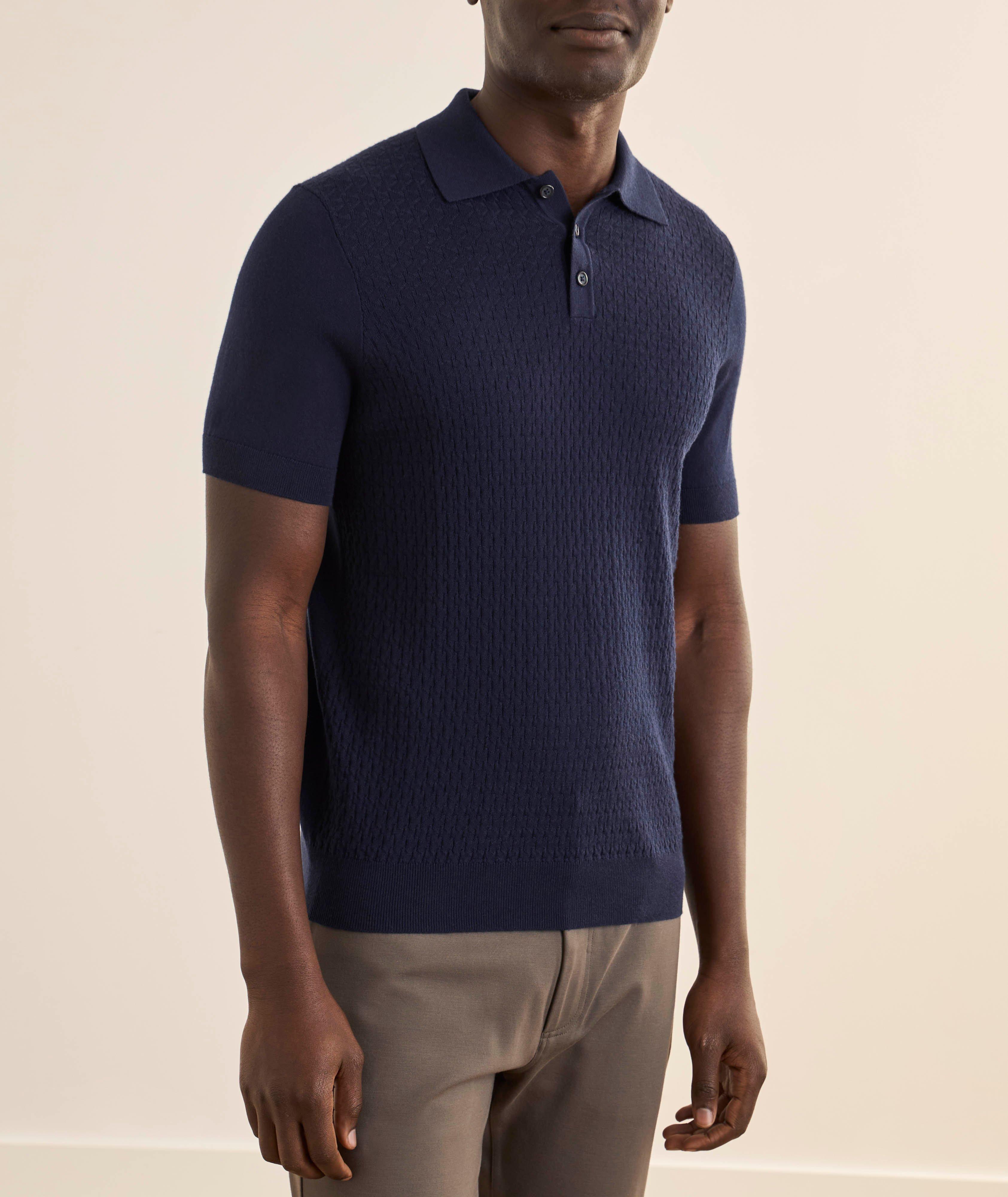 Textured Zigzag Knit Polo  image 1