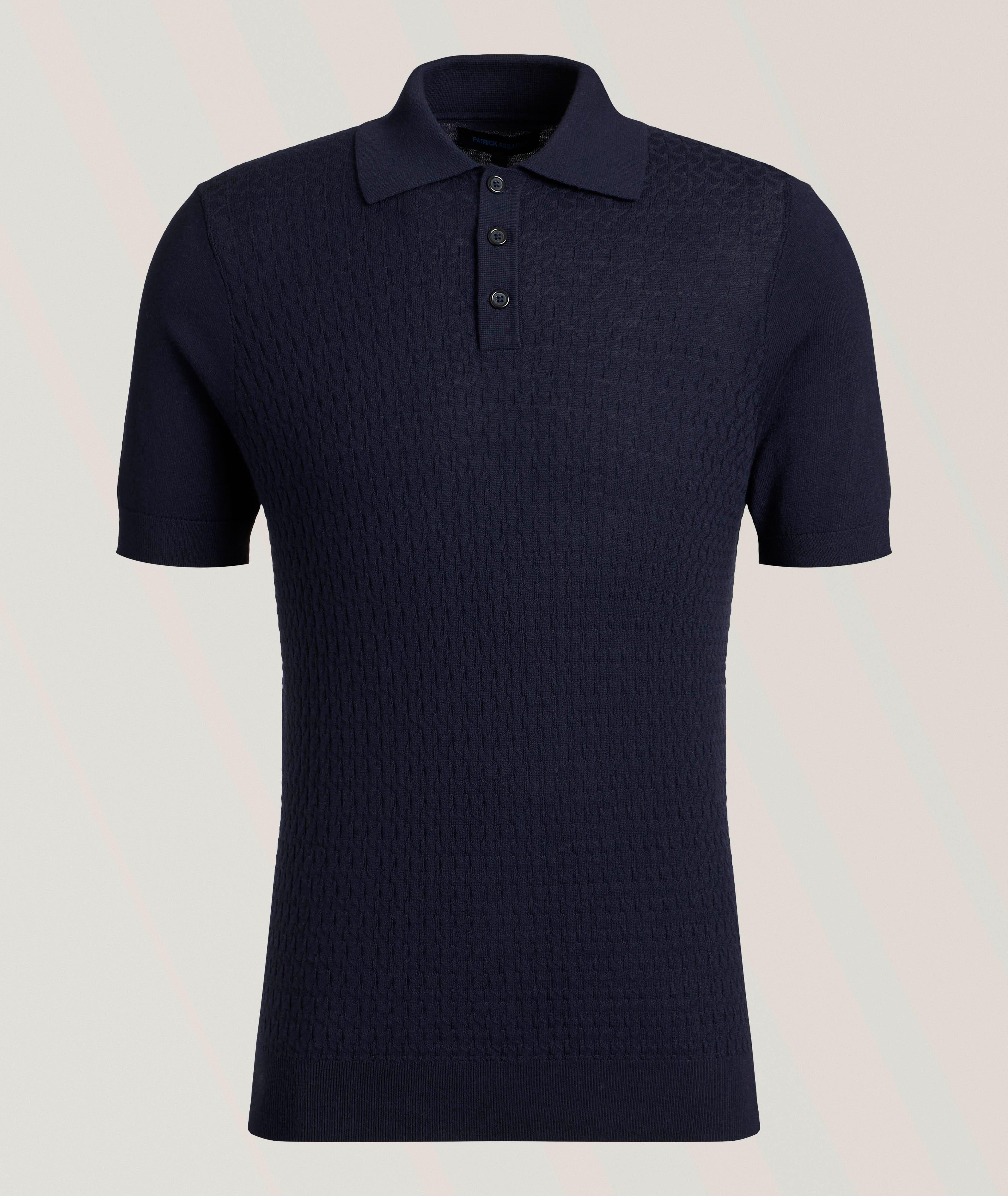 Textured Zigzag Knit Polo  image 0