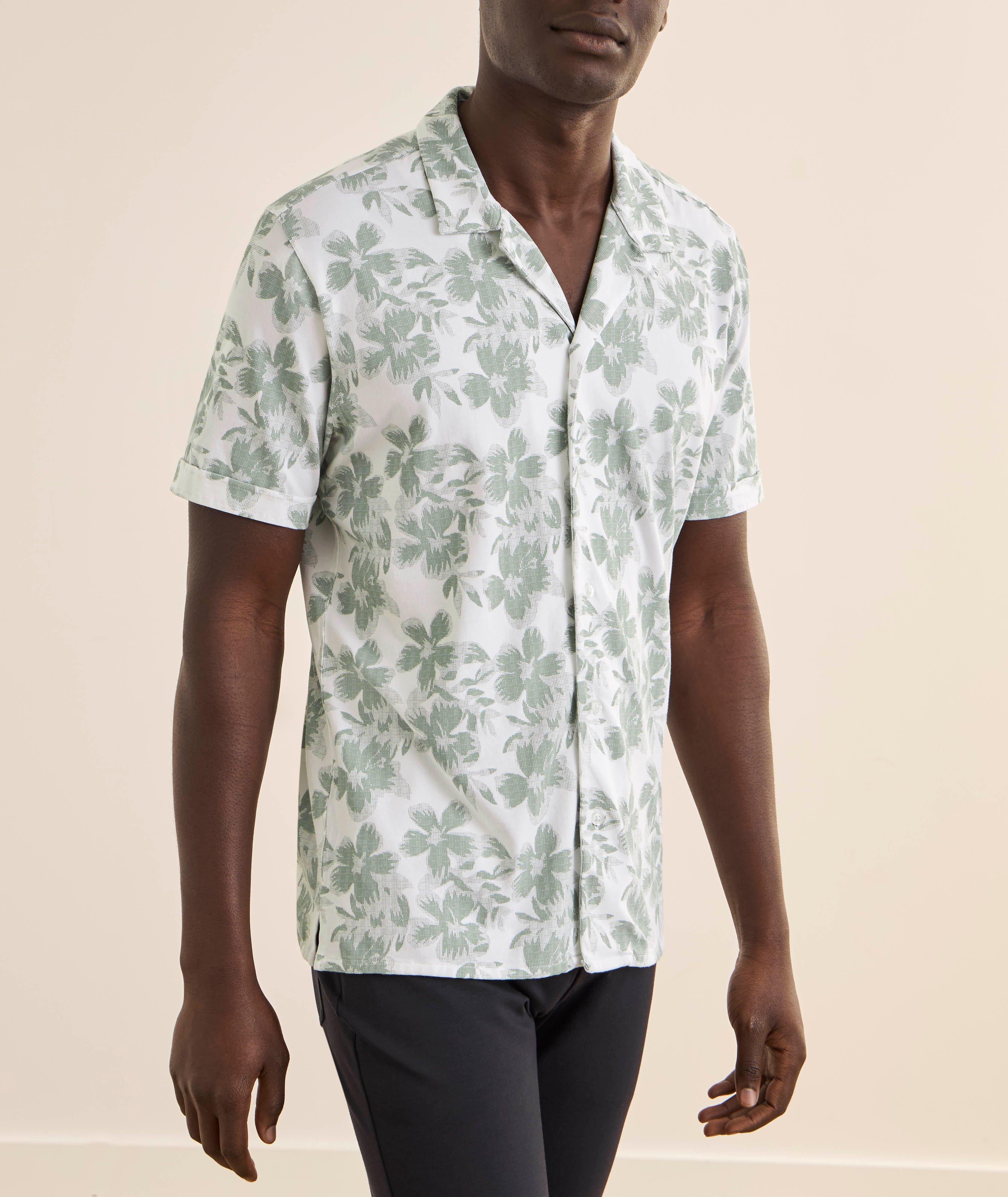 Floral Stretch-Pima Cotton Camp Shirt  image 1
