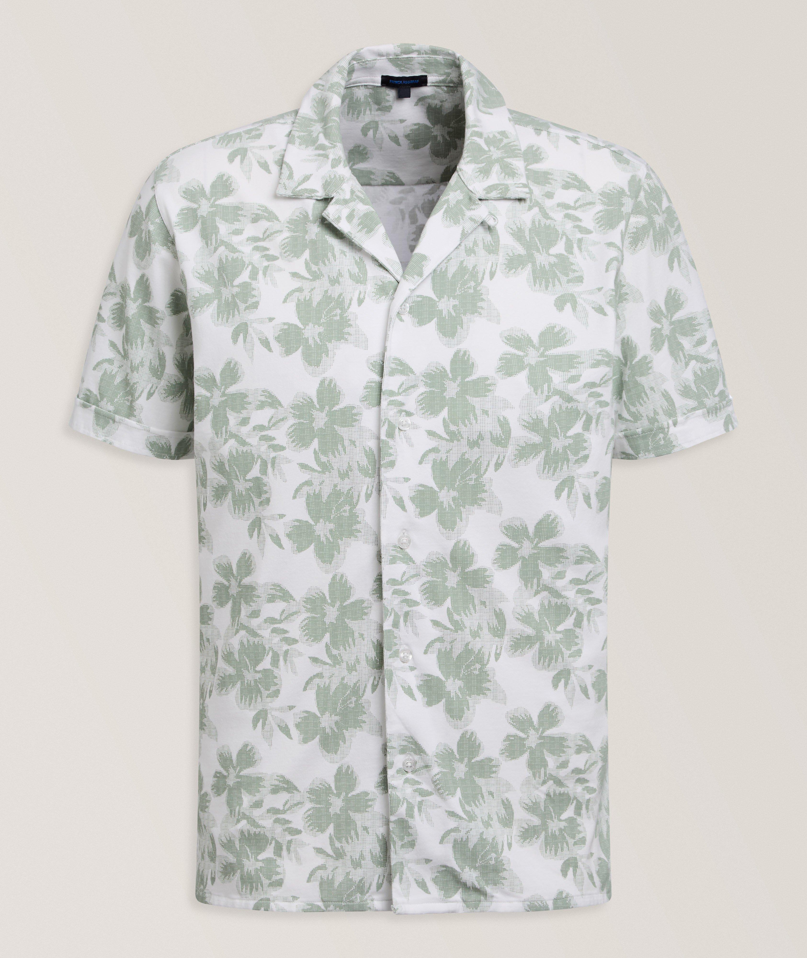 Floral Stretch-Pima Cotton Camp Shirt  image 0