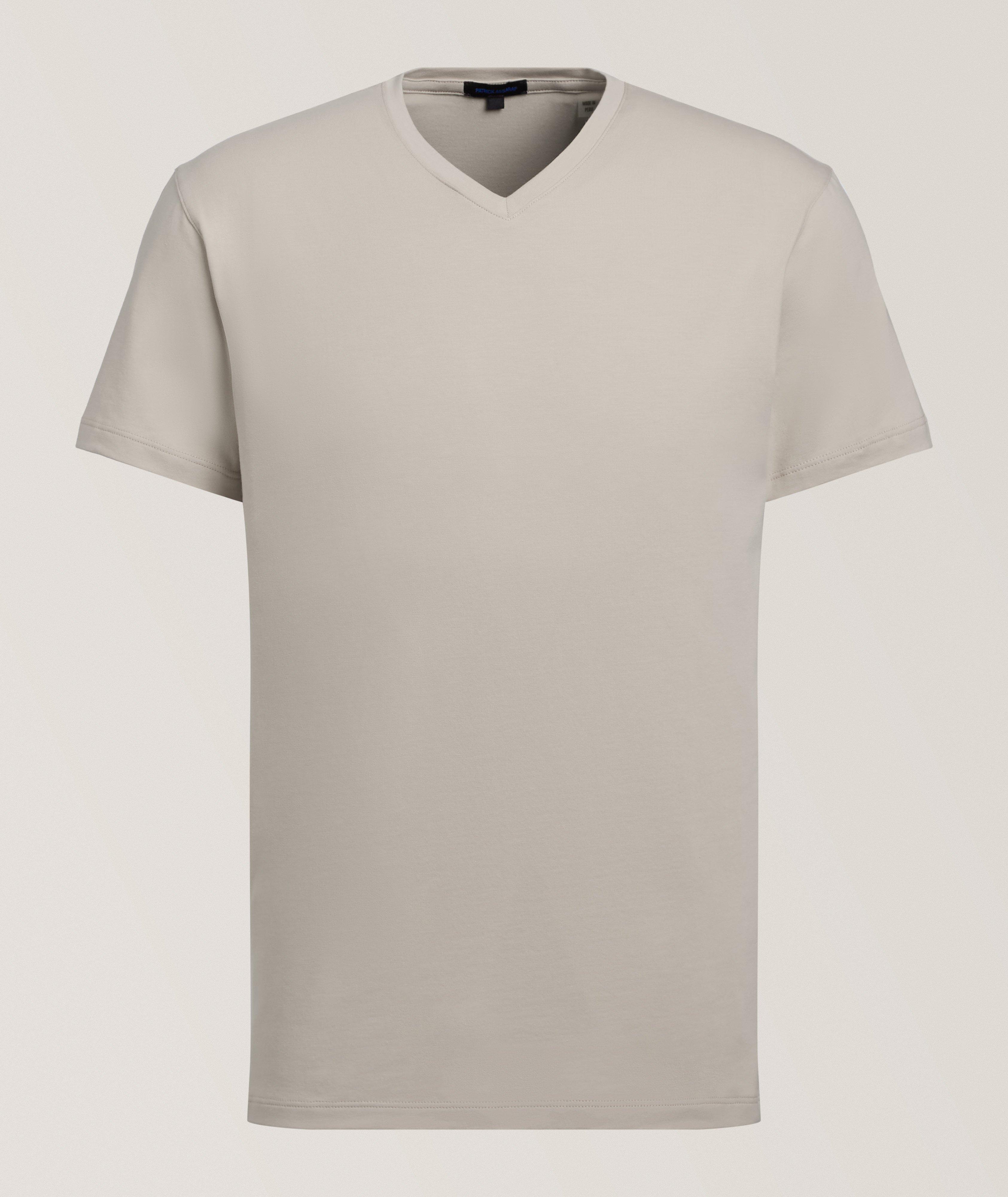 Stretch-Pima Cotton V-Neck T-Shirt image 0