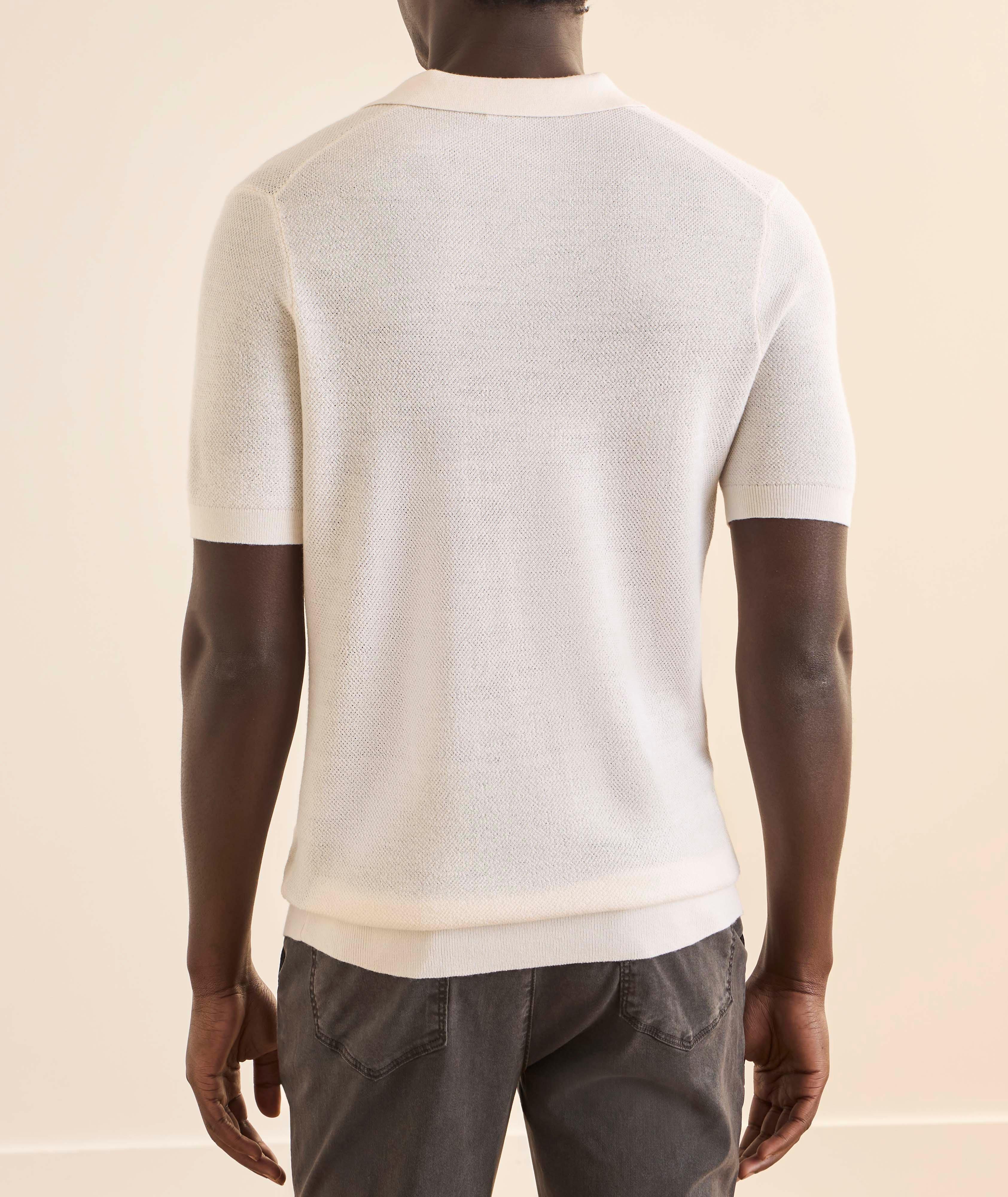 Johnny Collar Pebble Stitch Knit Polo  image 2