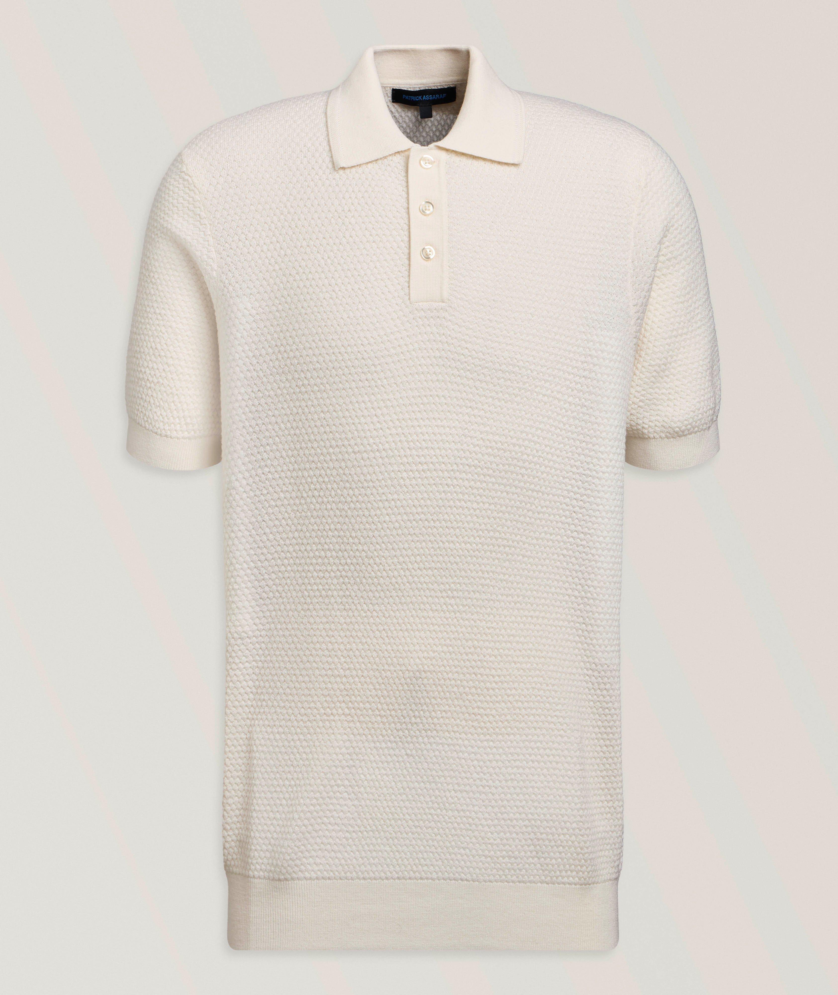 Patrick Assaraf Polo laine mérinos-soie tricot bulle