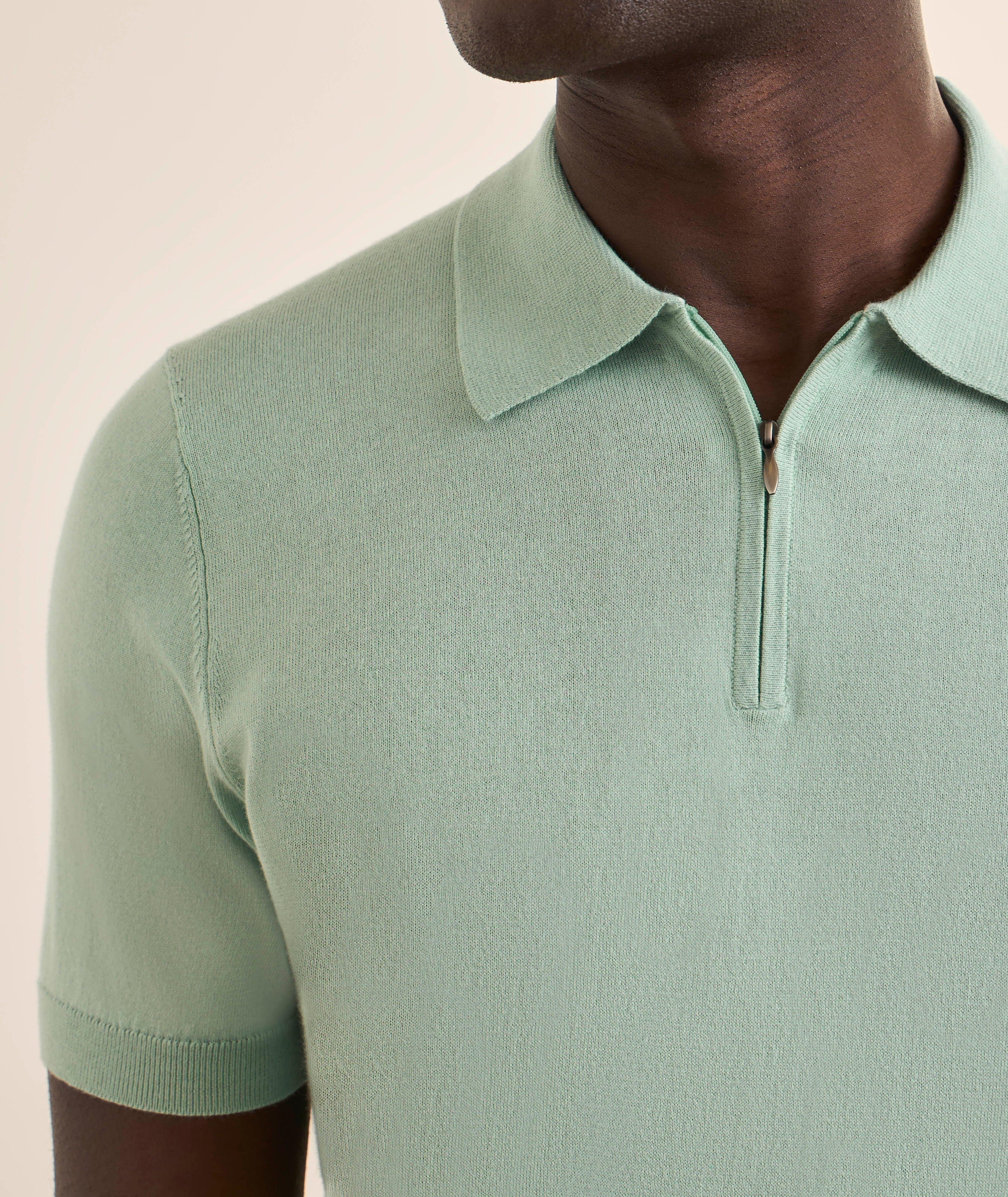 Polo coton mélangé quart-zip image 3