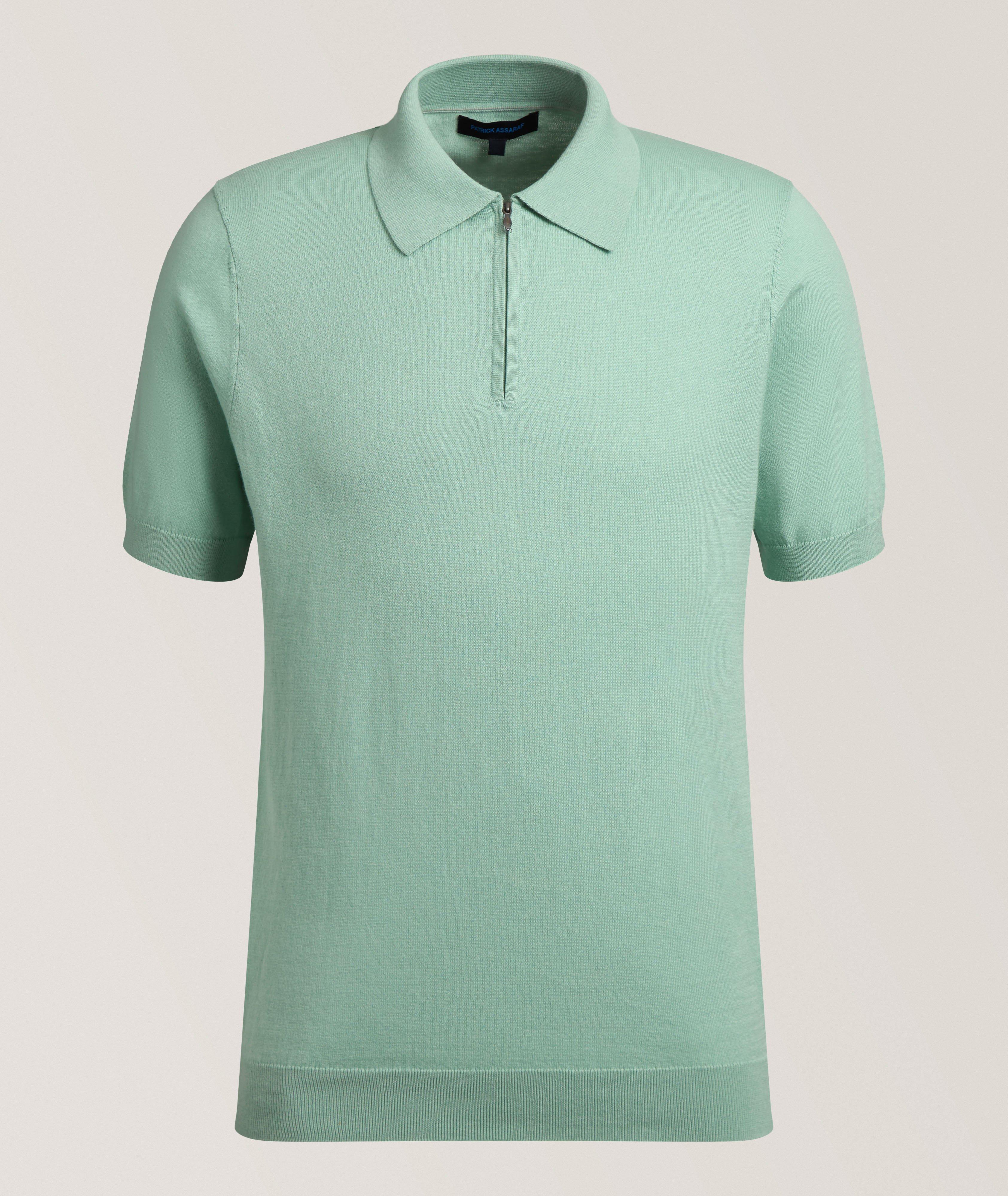 Cotton-Blend Quarter-Zip Polo  image 0