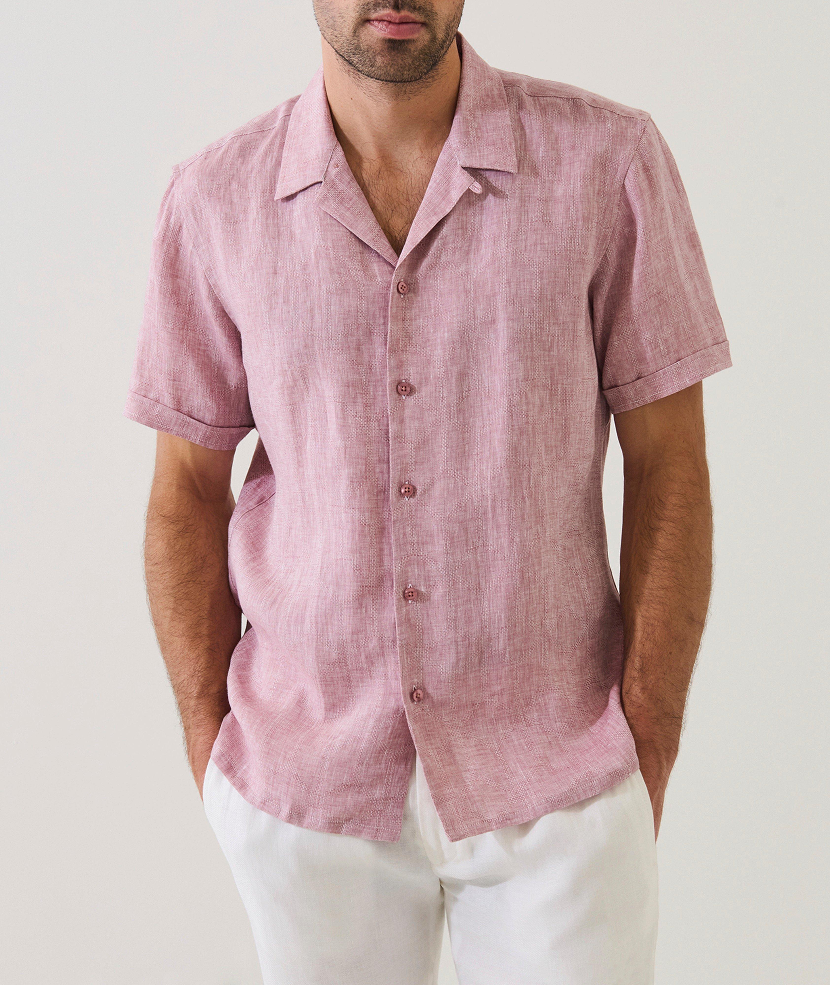 Geometric Print Linen Camp Shirt image 4