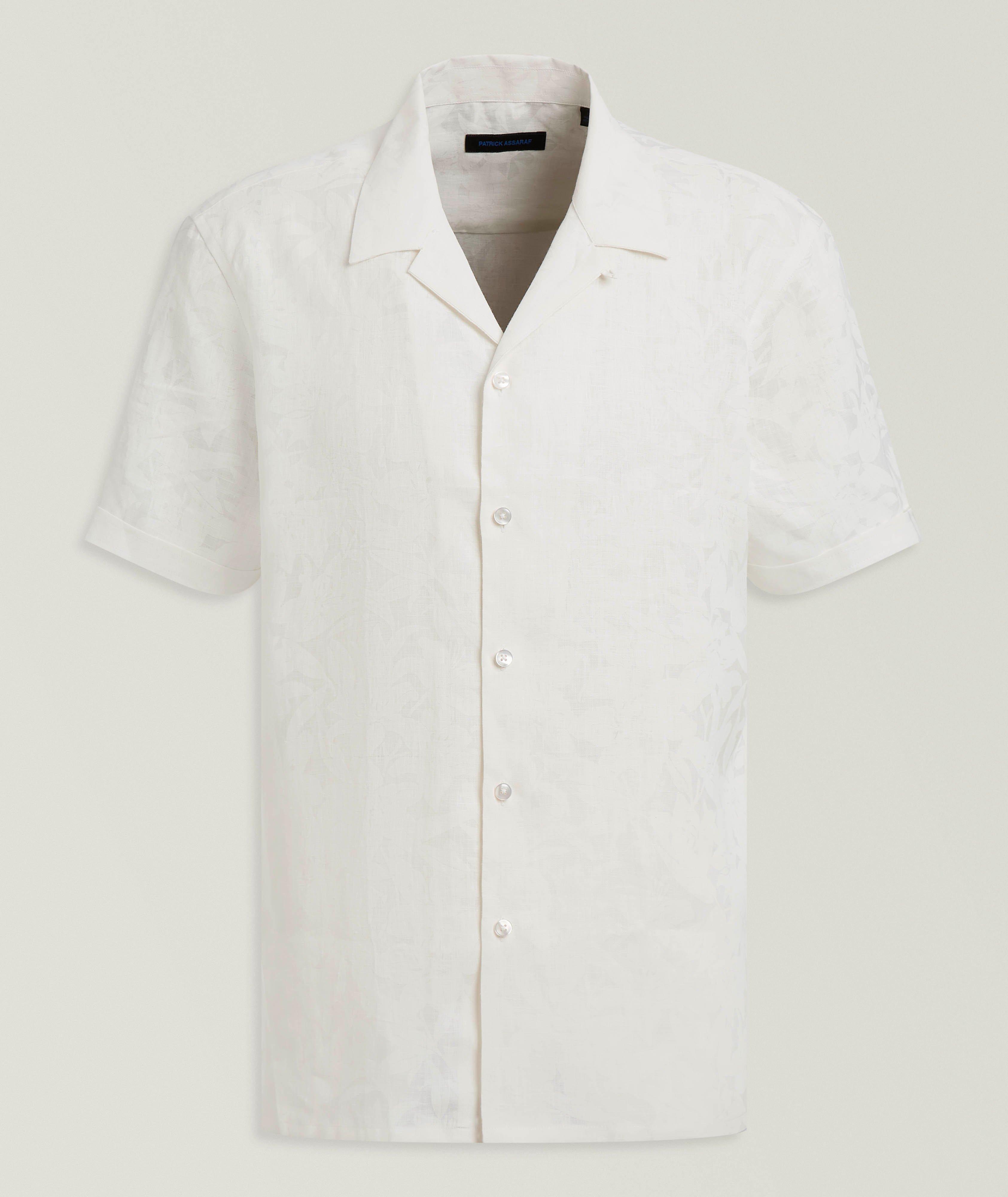 Floral Print Linen Camp Shirt image 0