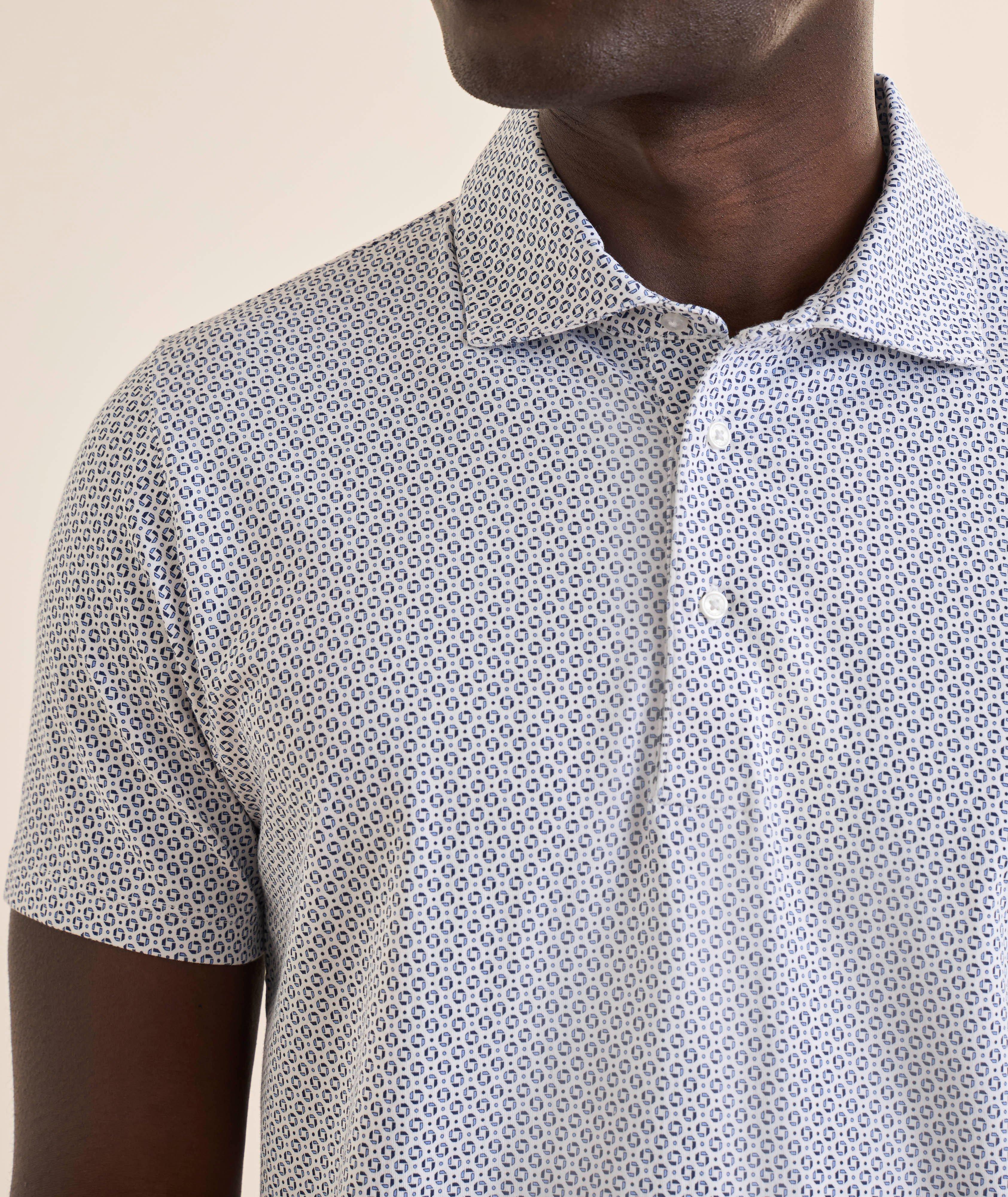 Polo imprimé coton Pima extensible image 3