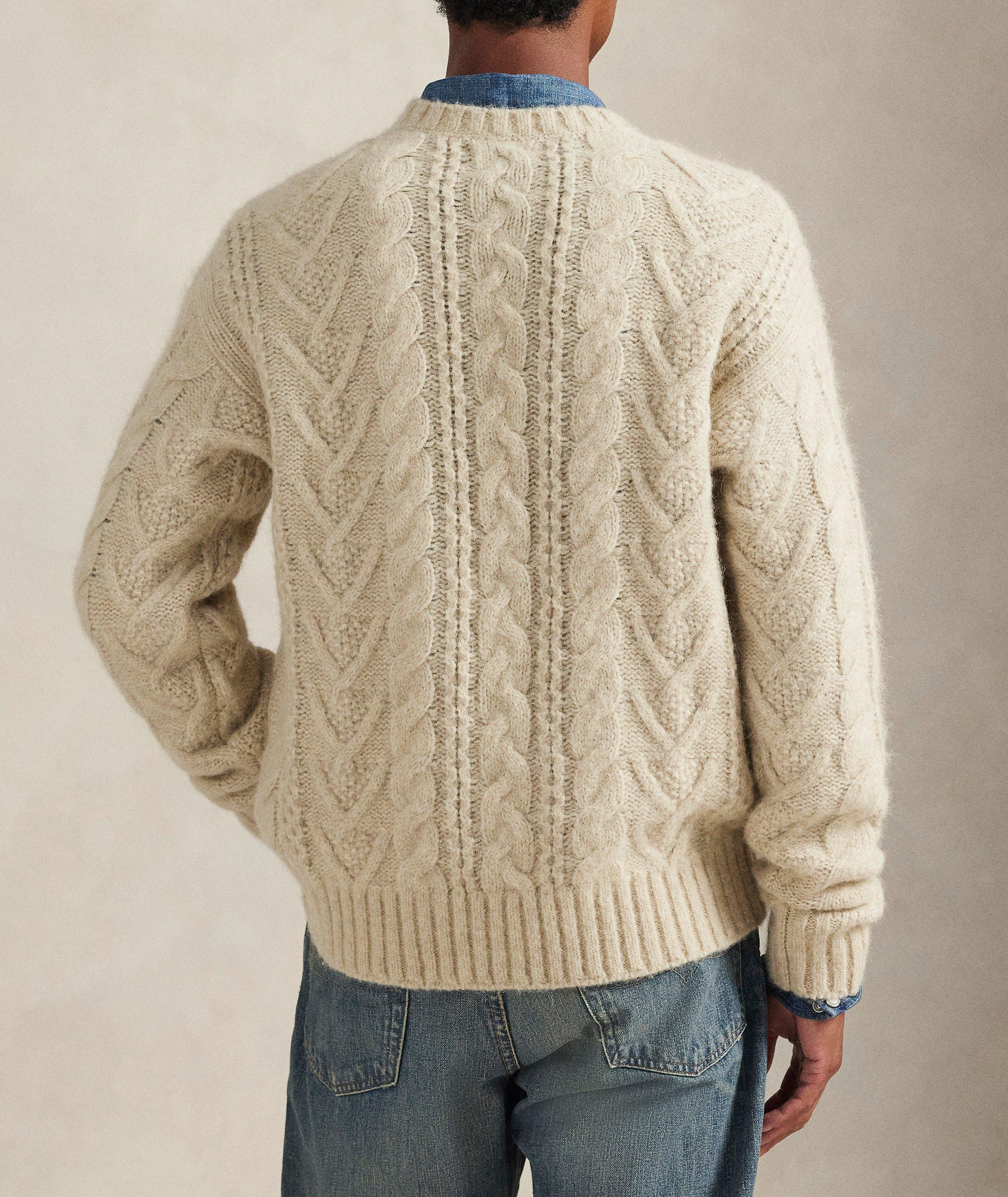 Aran-Knit Alpaca-Wool Sweater image 2