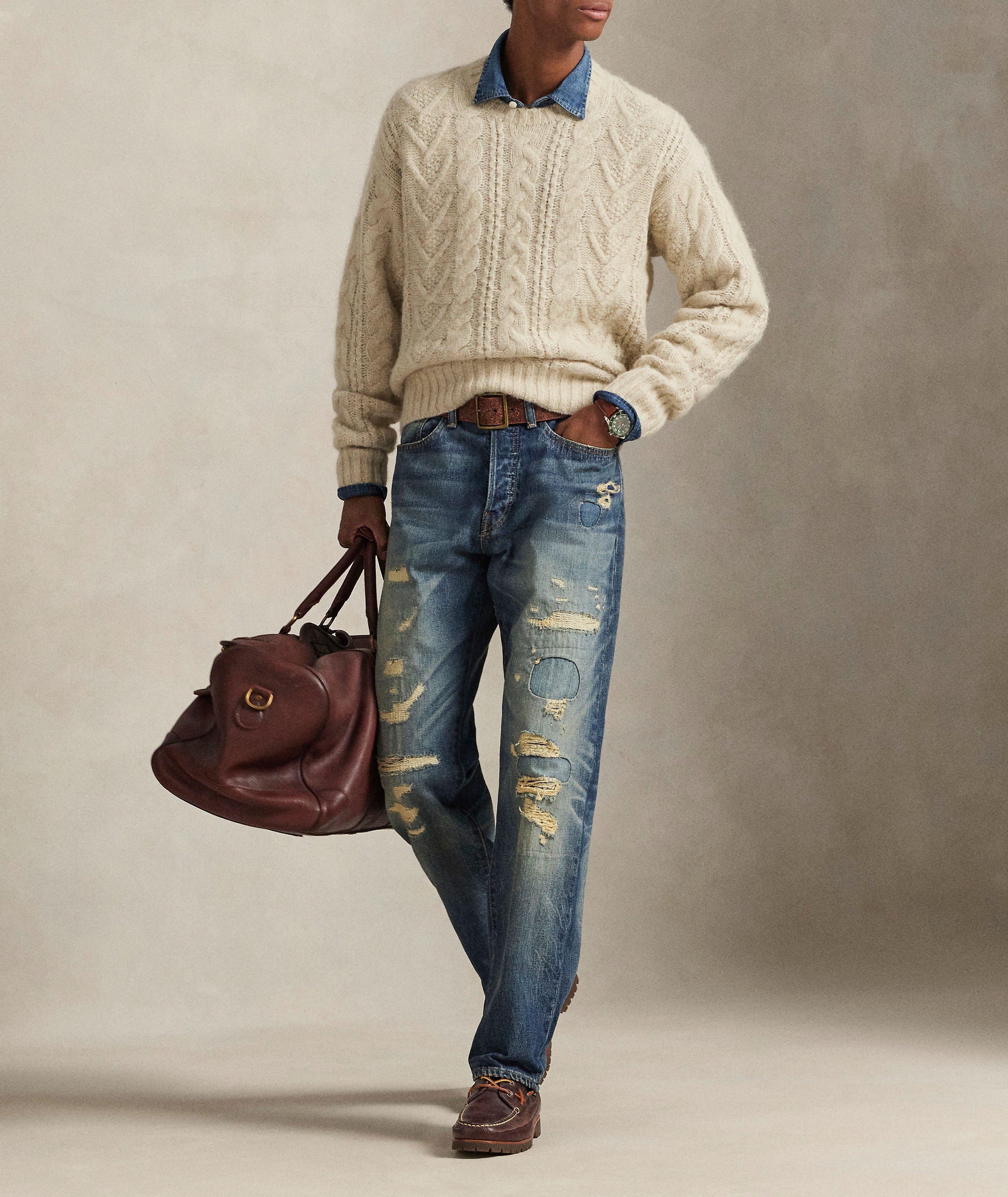 Aran-Knit Alpaca-Wool Sweater image 4