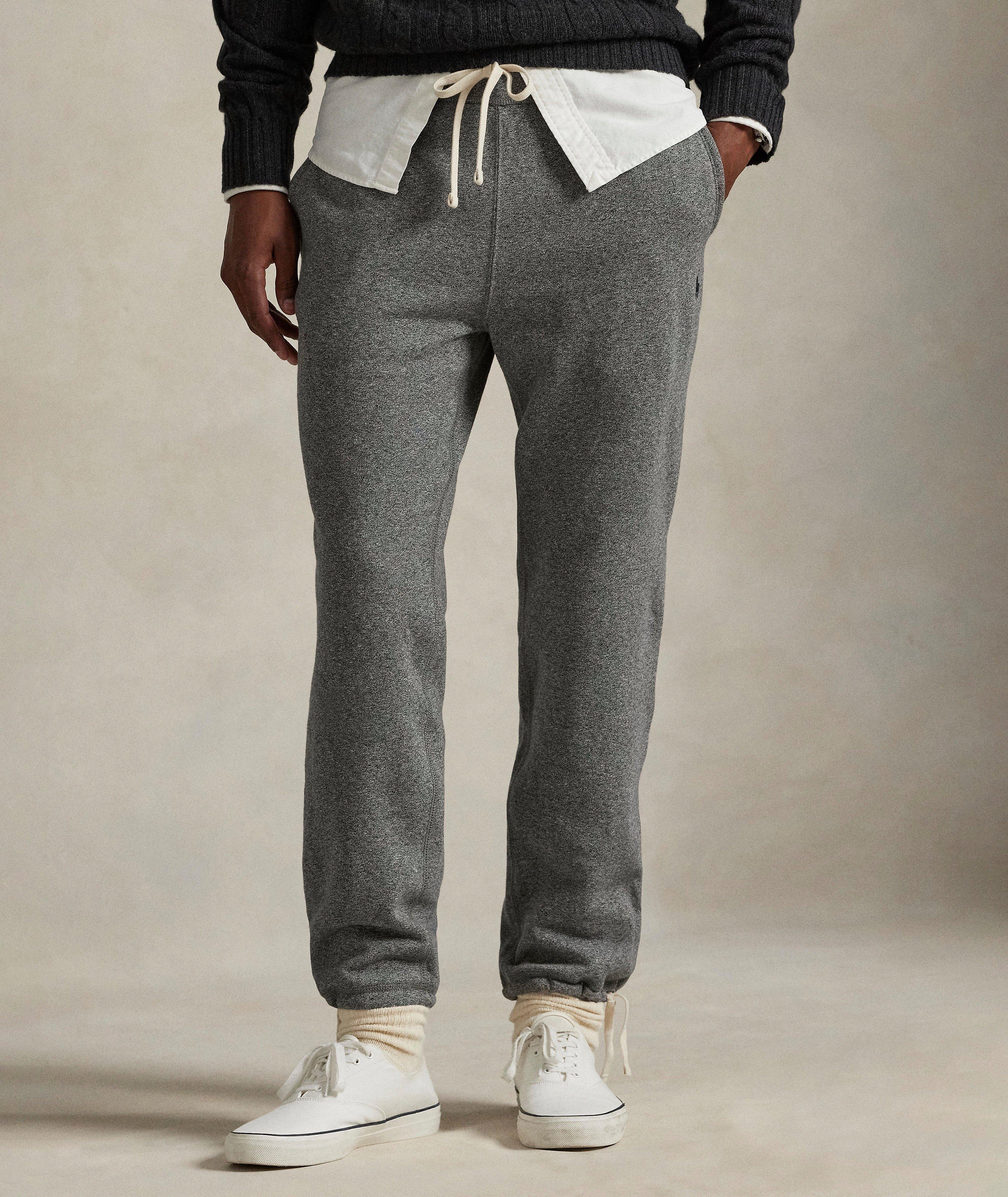 Pantalon de survêtement en molleton mélangé coton chiné image 1