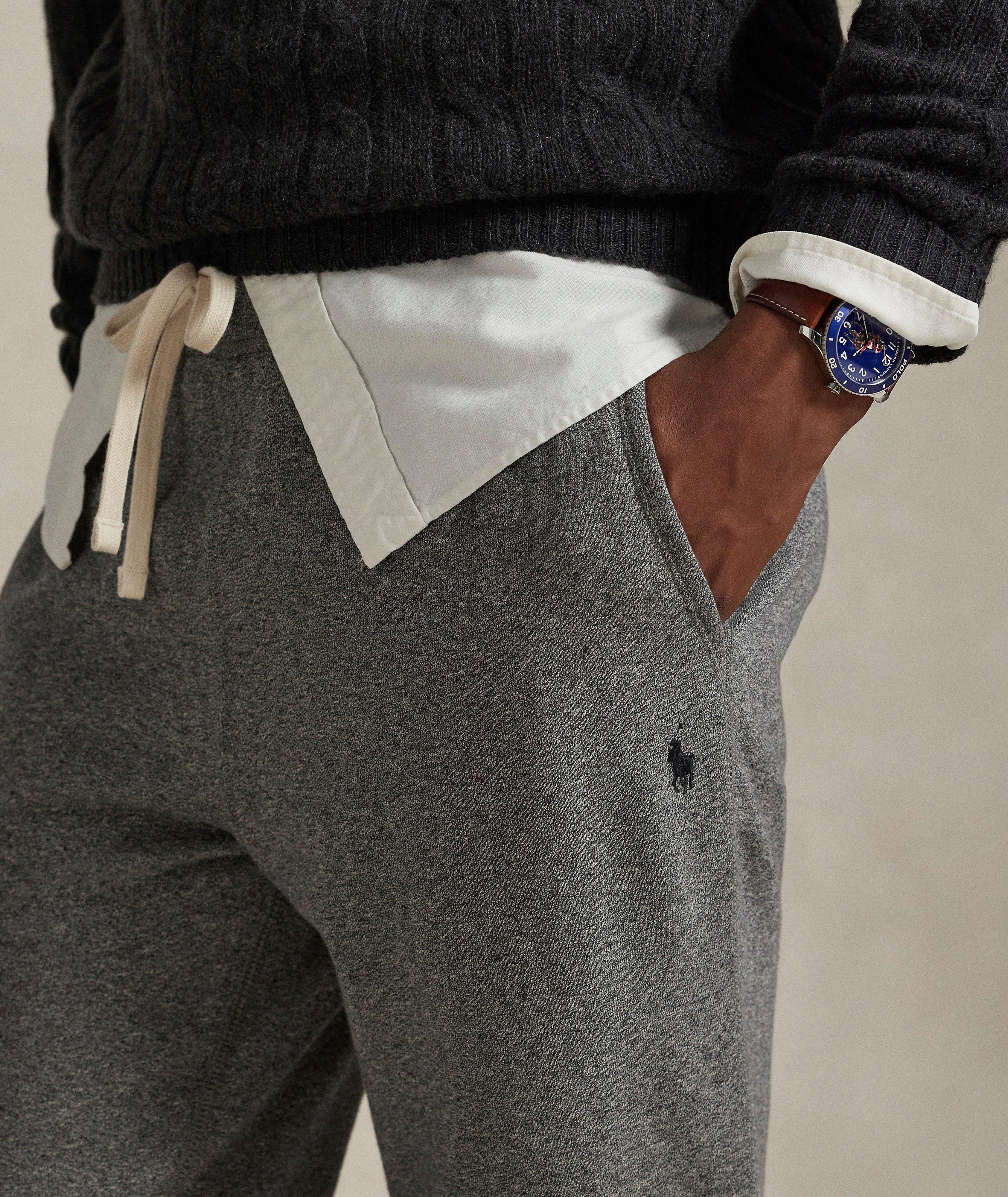 Pantalon de survêtement en molleton mélangé coton chiné image 3