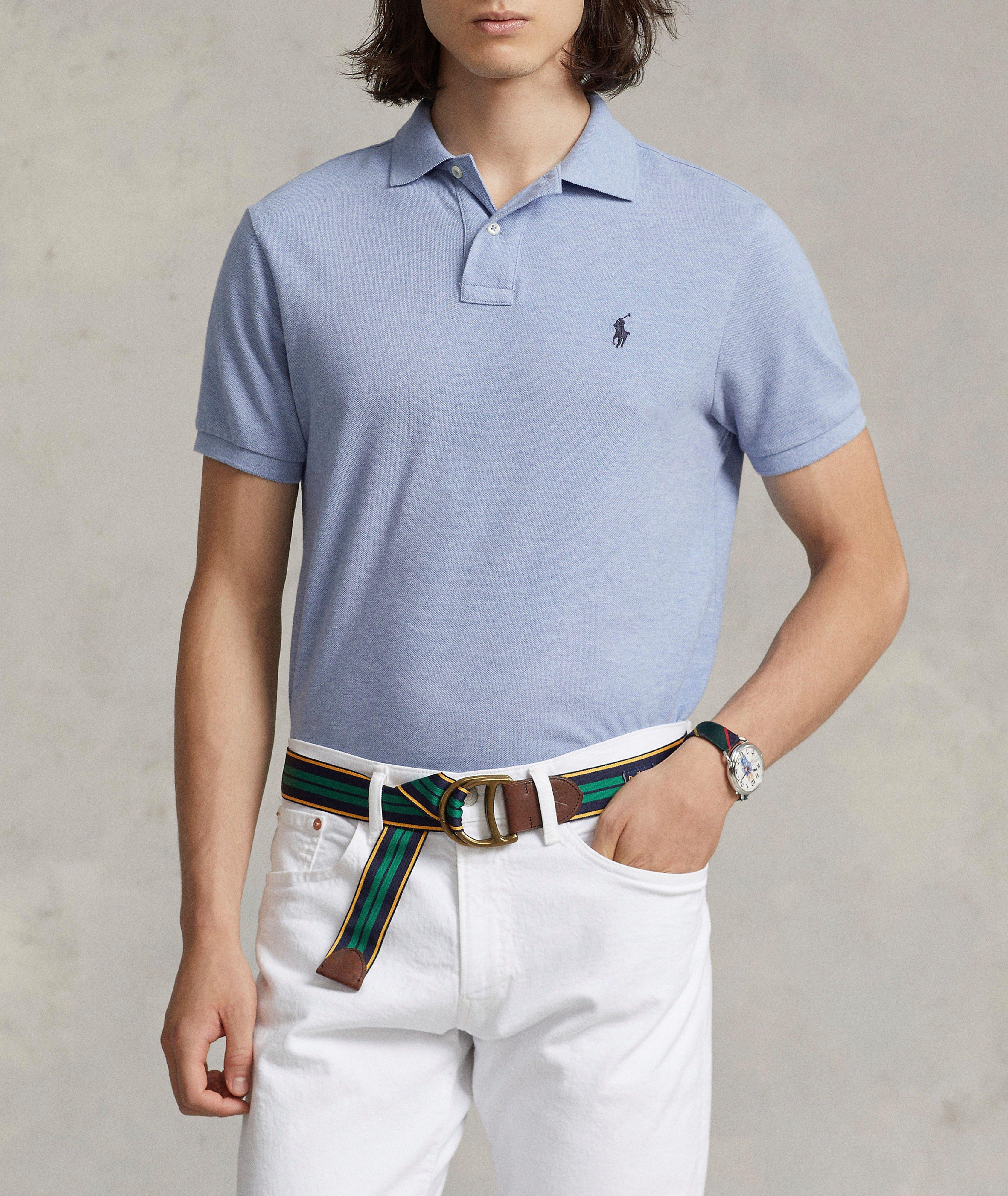 Polo en maille de coton chiné emblématique image 1