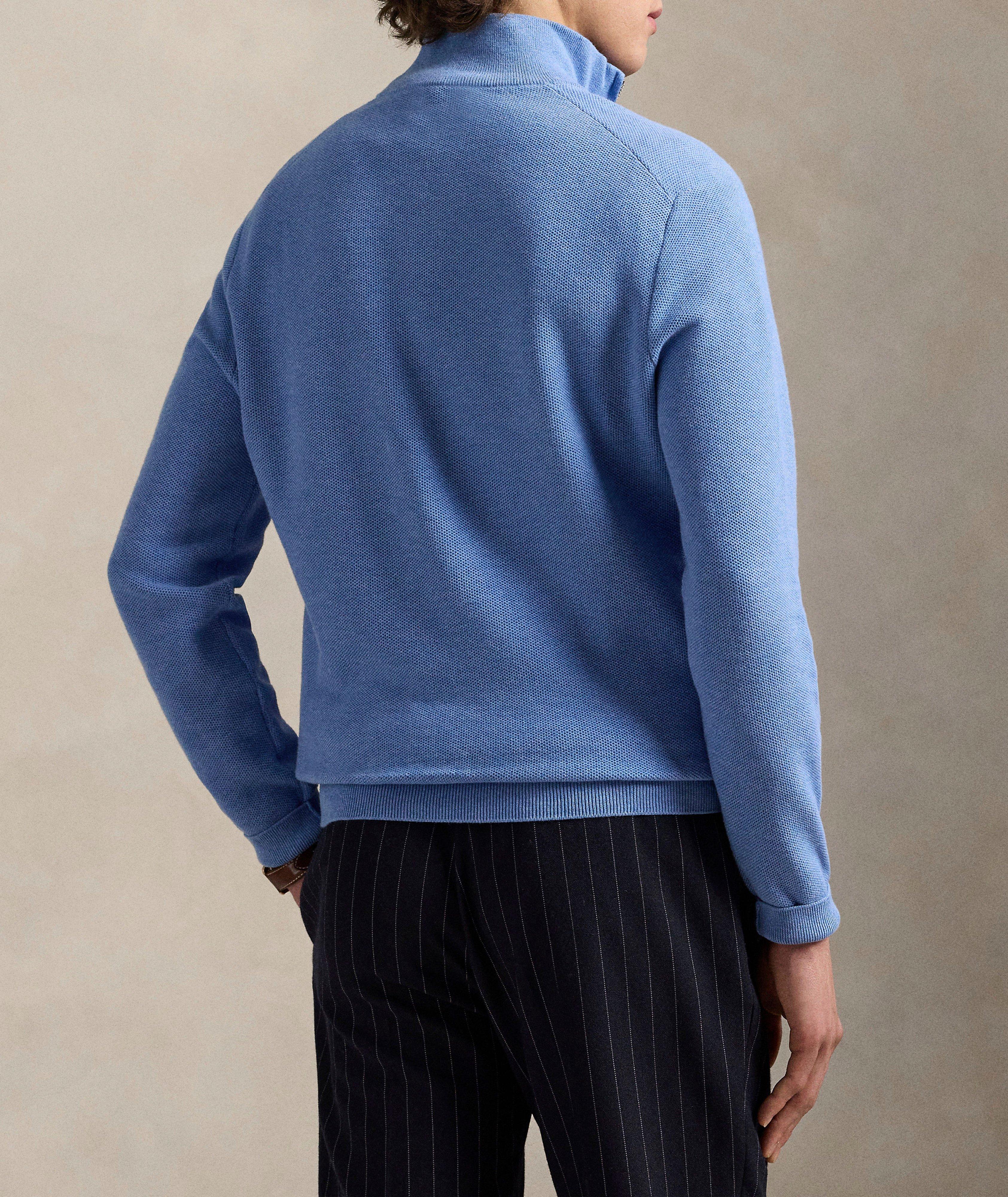 Pull en coton à quart de zip et maille tricotée image 2