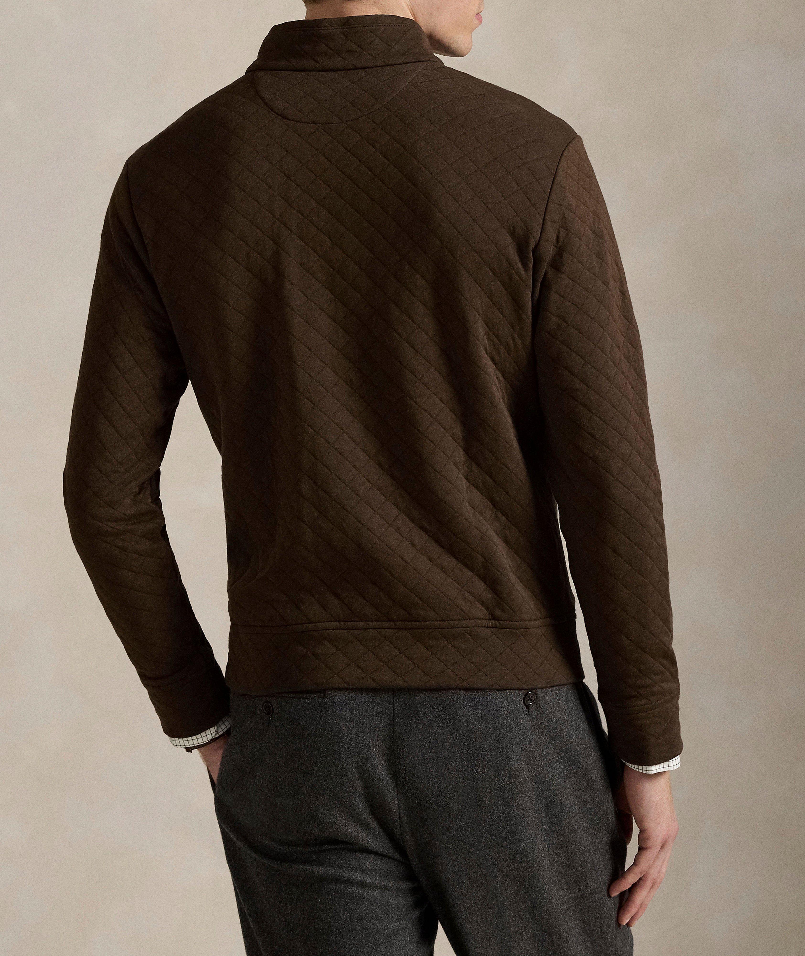 Sweat-shirt matelassé en coton à col zippé à un quart image 2