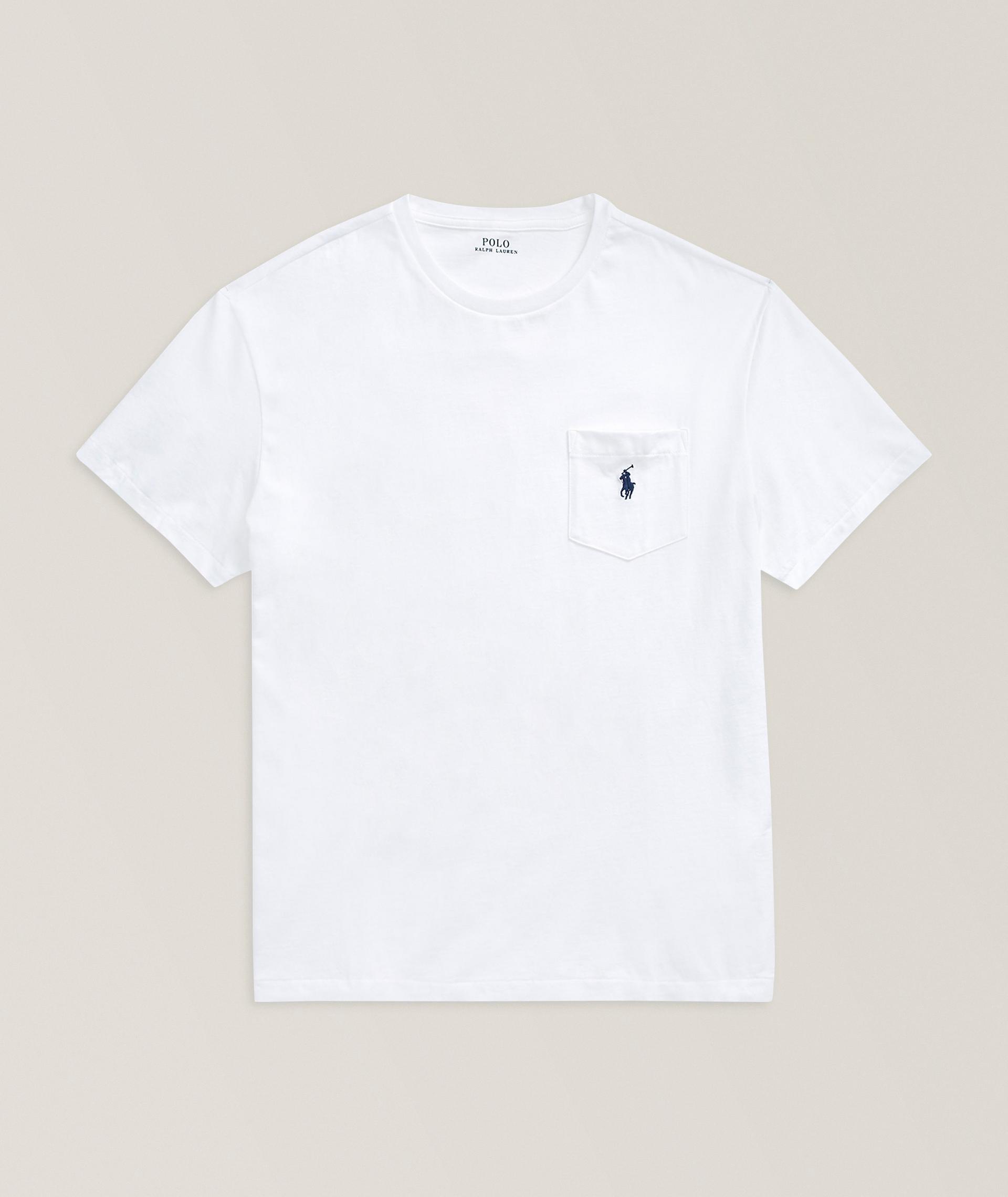 T-shirt à col rond et poche en jersey de coton image 0